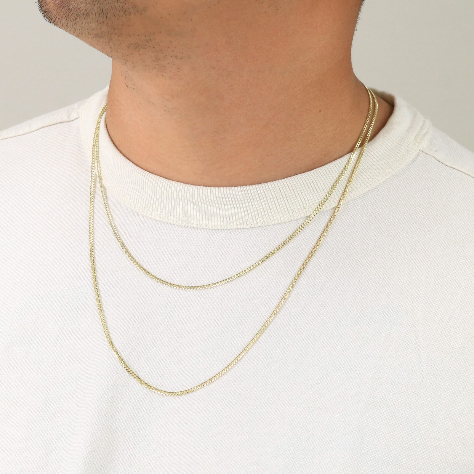 14K Yellow Gold 2mm Women Solid Curb Cuban Chain Link Italian Necklace 18″