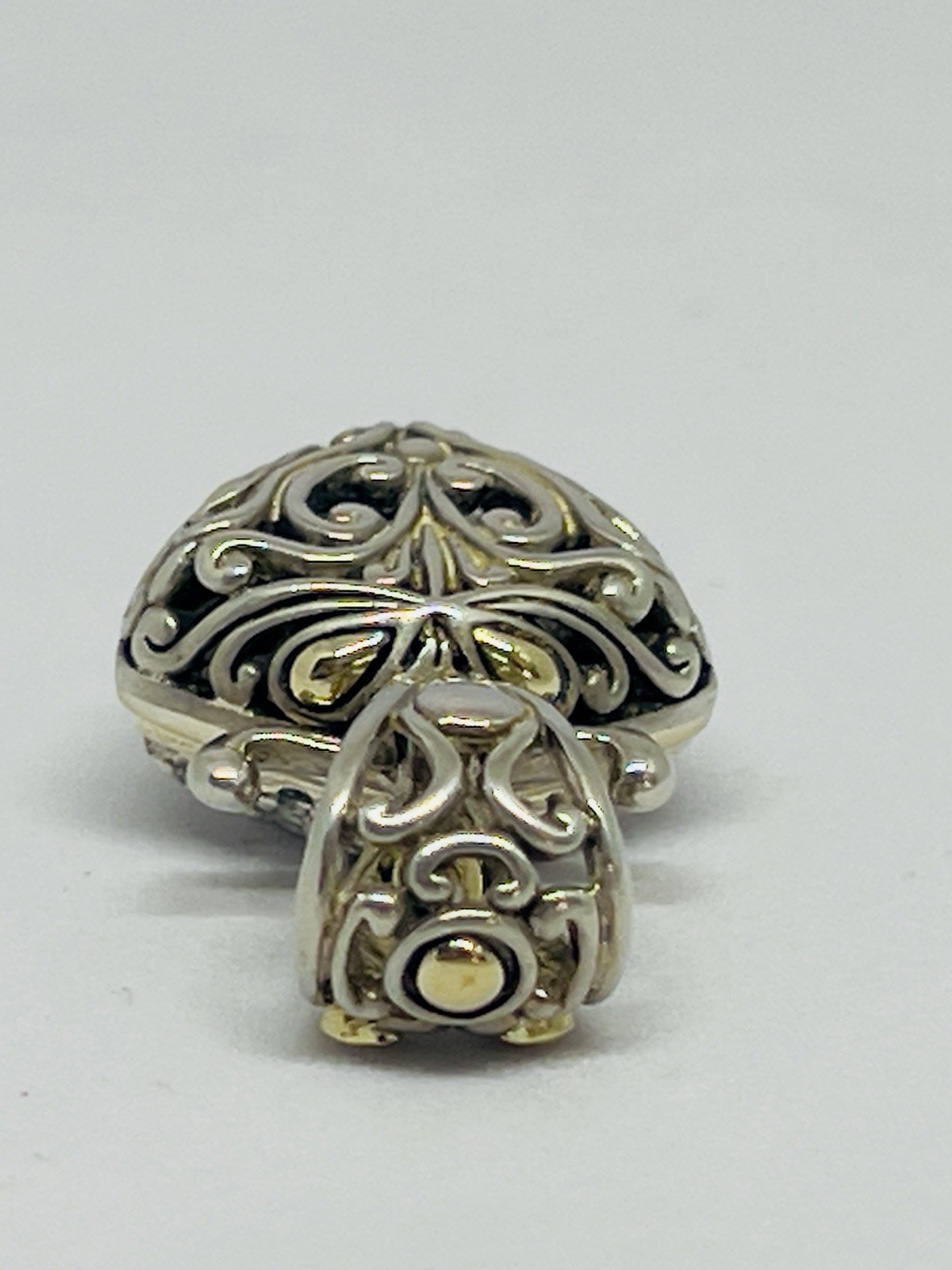 John Hardy Batu 18k Gold 925 Sterling Silver White Topaz Pendant Enhancer