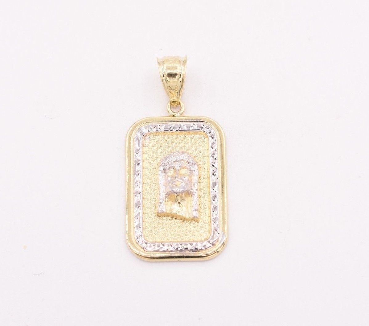 1 1/2″ Jesus Head Medallion Diamond Cut Pendant Real 10K Yellow White Gold