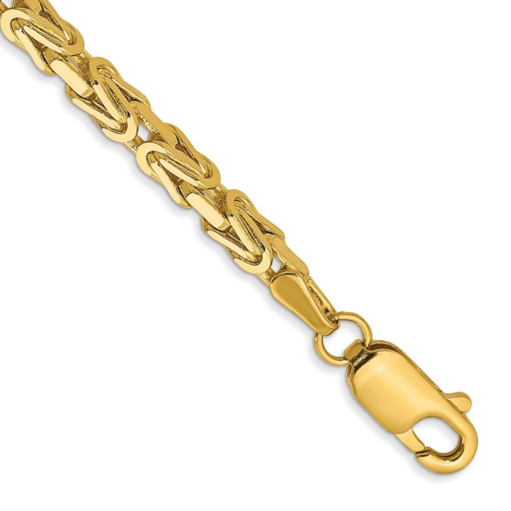 10K Yellow Gold 2-4mm Byzantine Chain Necklace 7-30 Inch Mens Womens