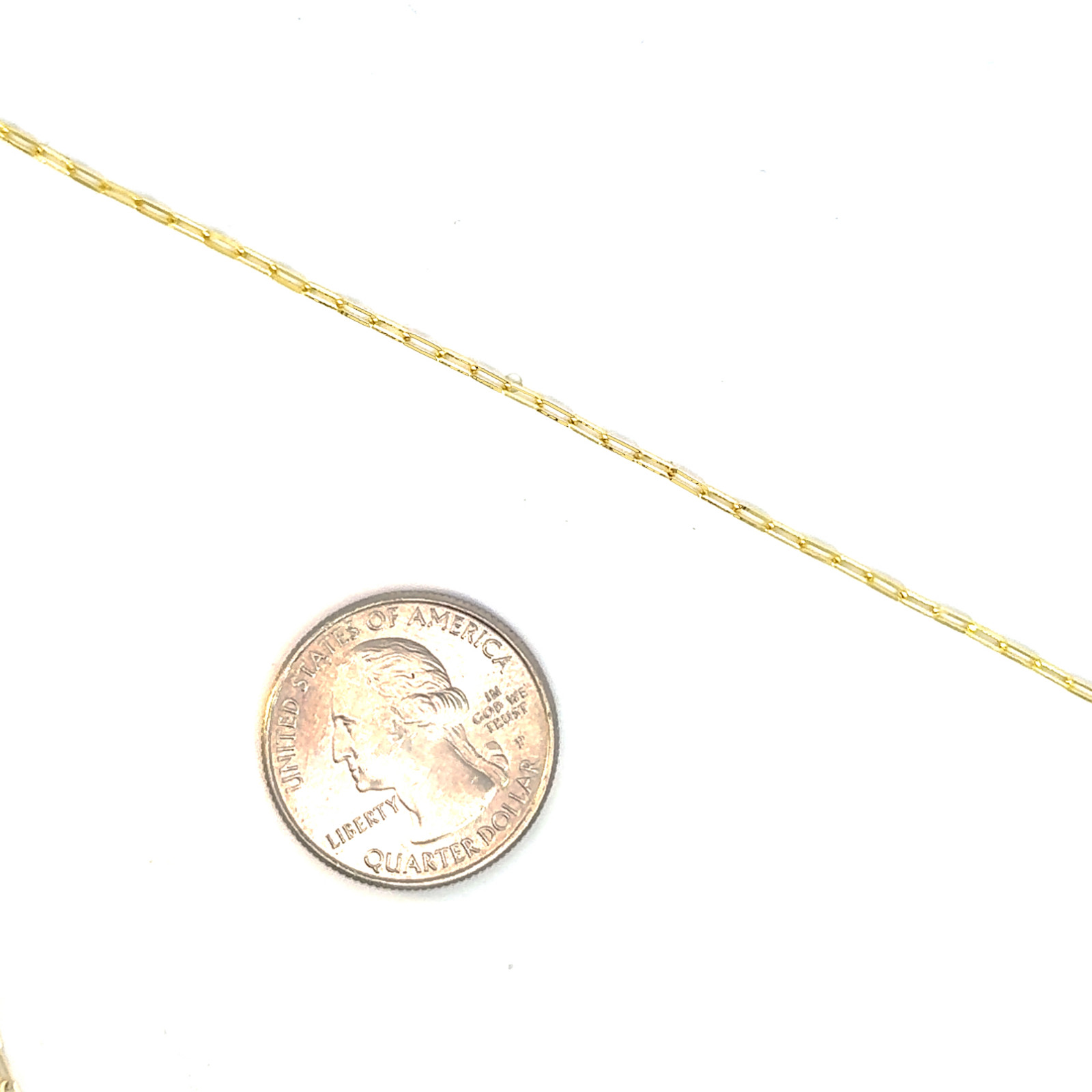 14k Gold Chain 1.5mm Solid Necklace Paper Clip Chain 14″ 16″ 18″ 20″ Fine Fancy