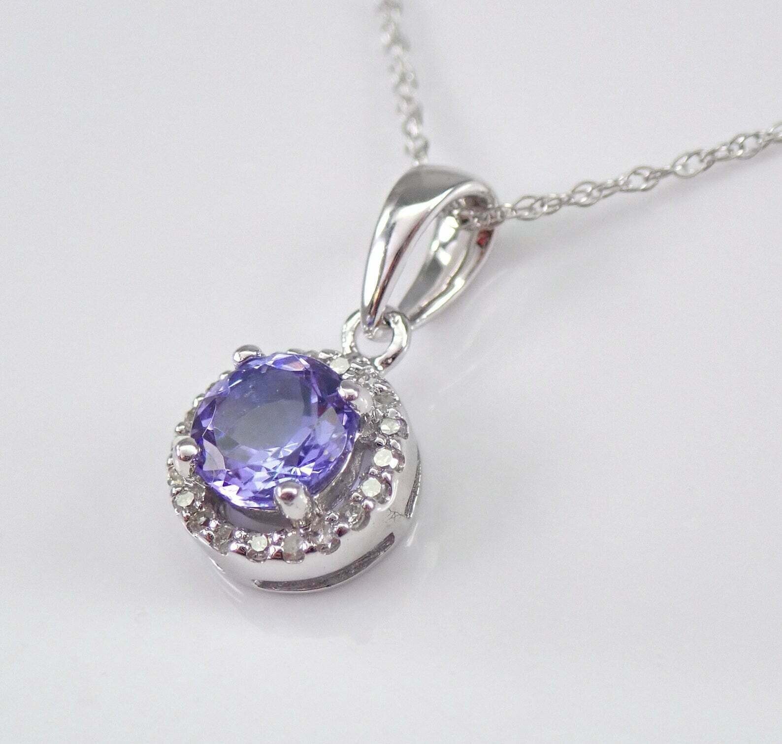 2Ct Round Lab-Created Amethyst Halo Charm Pendant 14K White Gold Plated Silver
