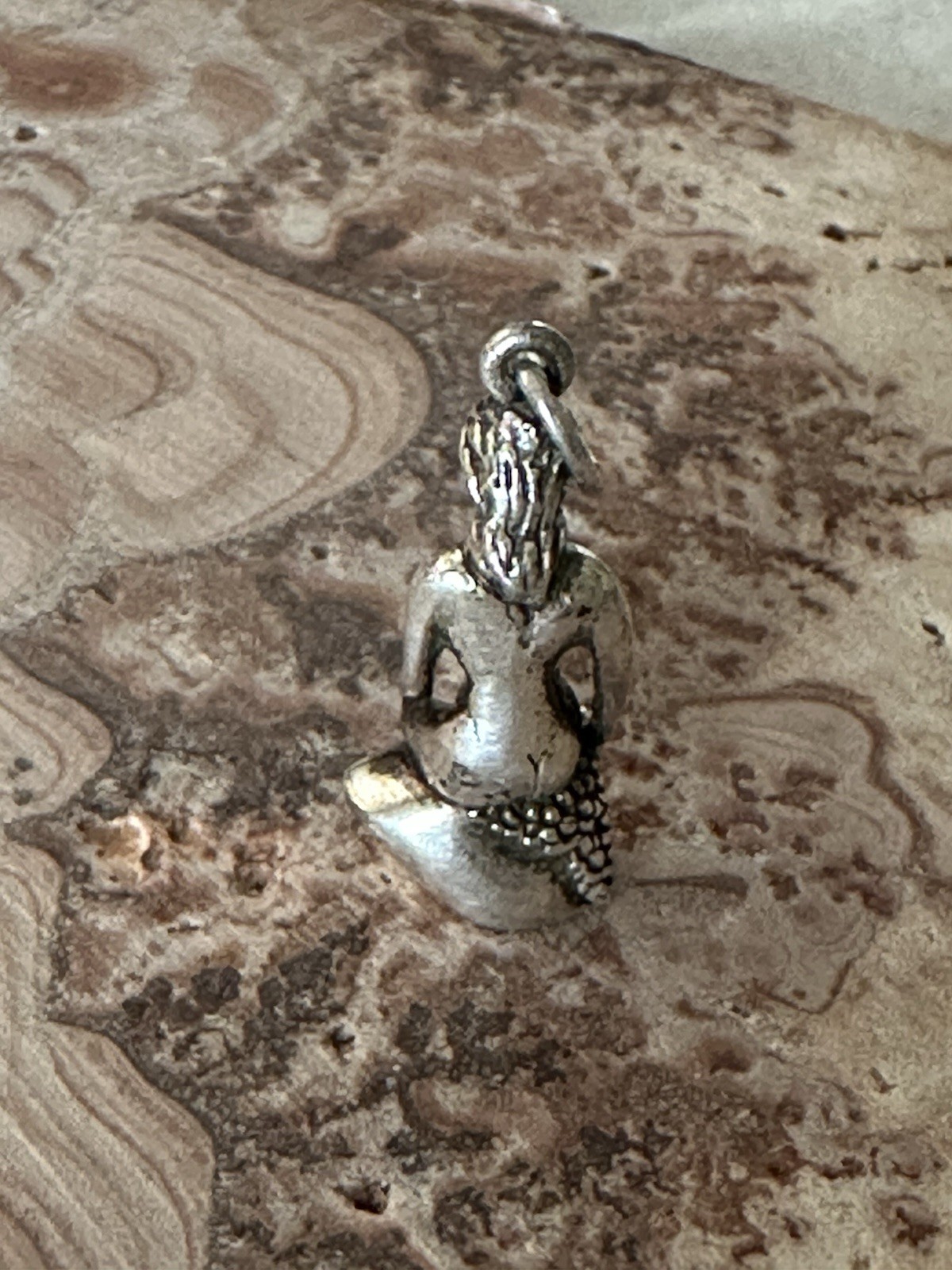Vintage Sterling Silver Mermaid Lady Charm Pendant Sea Ocean Beach Fun