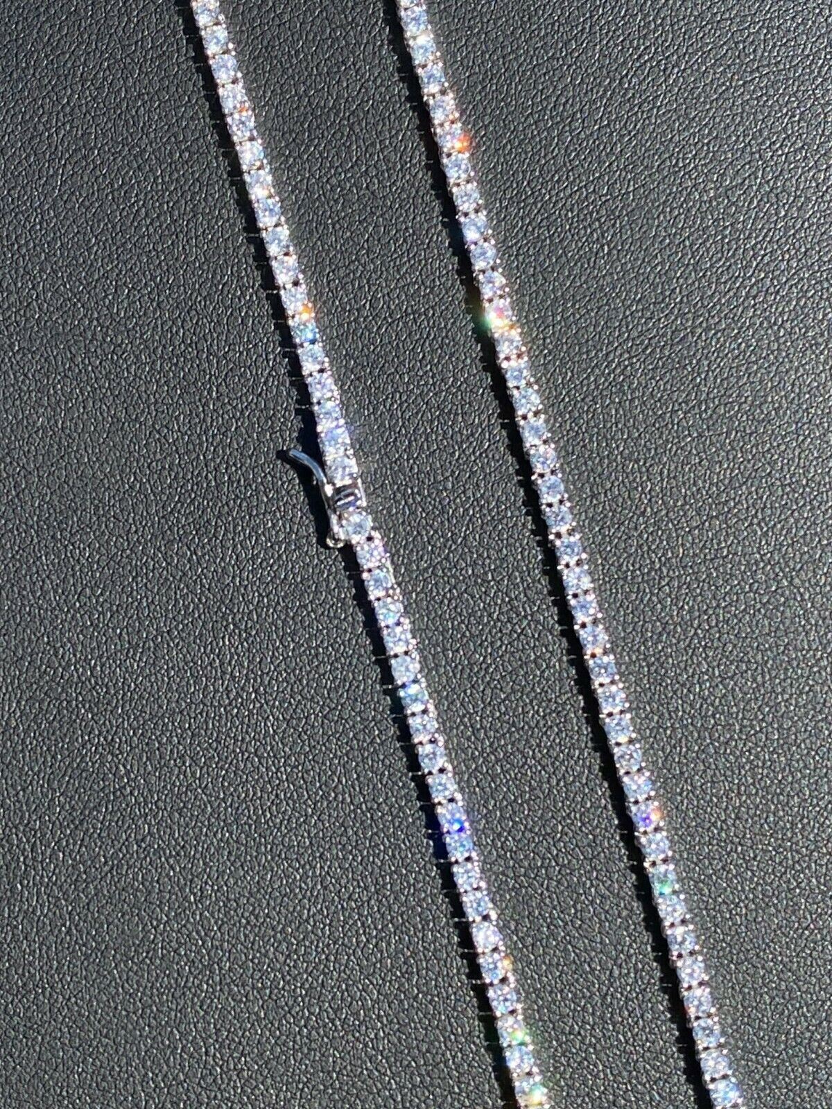 2mm Women Tennis Chain MOISSANITE Necklace Hip Hop Men 925 Sterling Silver GRA
