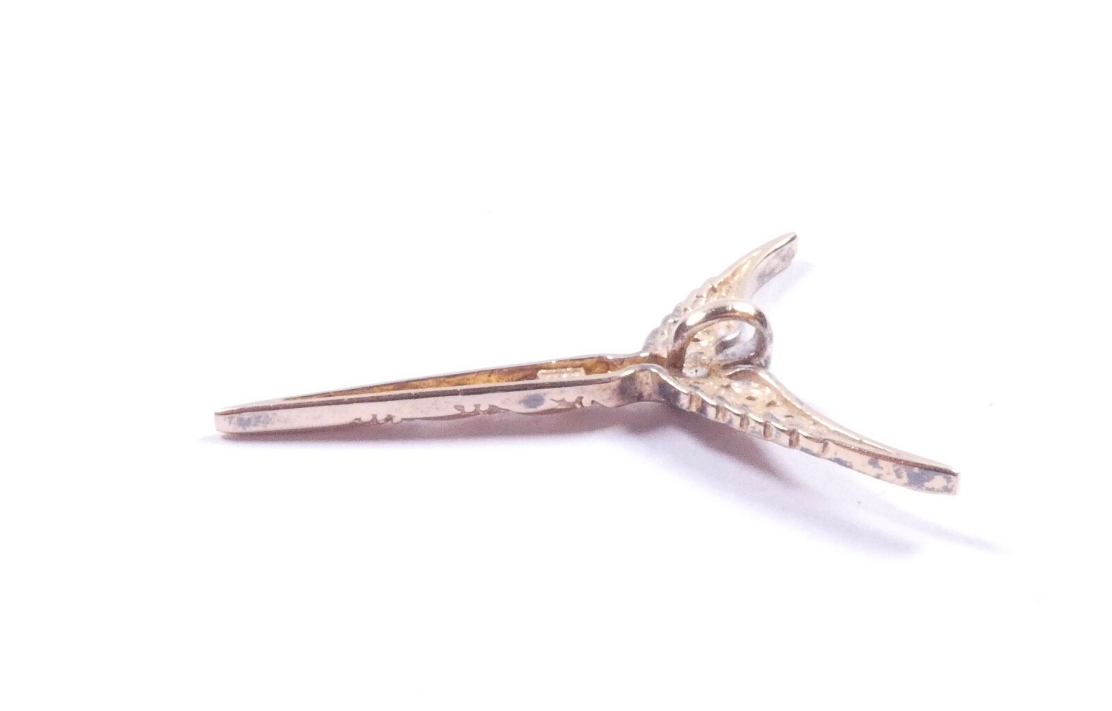 Guardian Angel Pendant Gold On 925 Sterling Silver CZ Set 3.7g