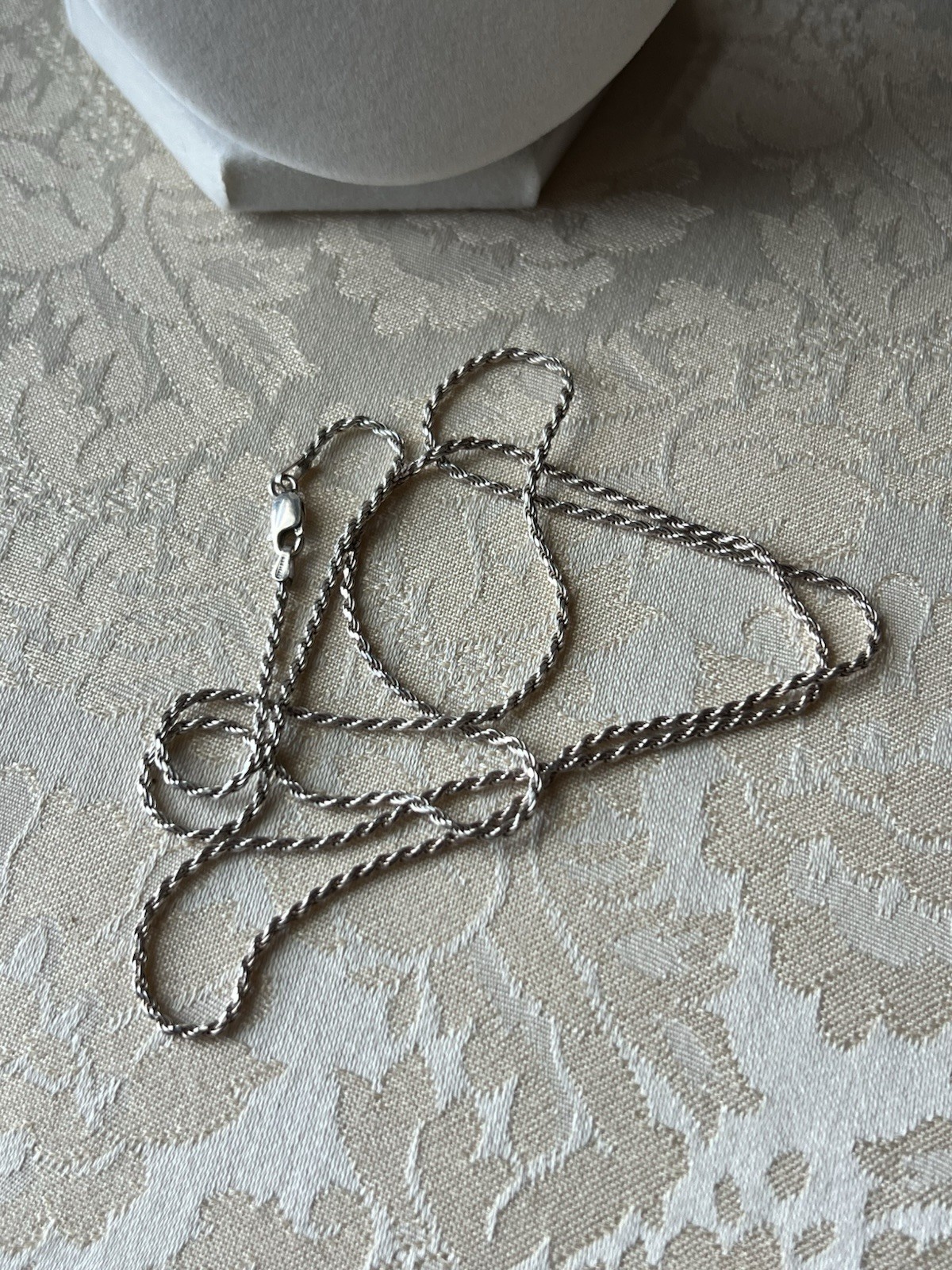 929 ITALY Sterling Silver Twisted Rope Chain 30 Inches 2mm Width, 8.83gm