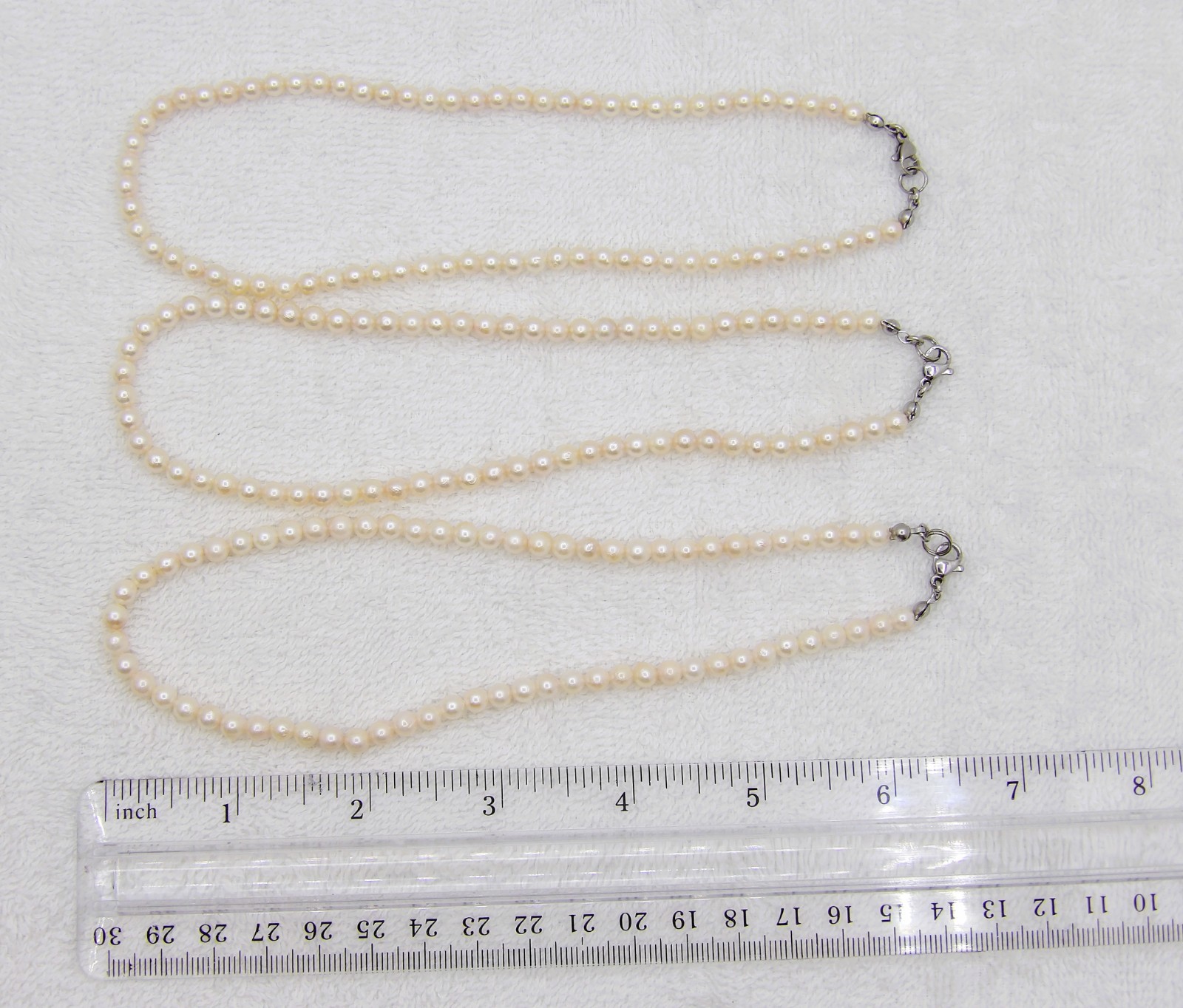 14″ inches White Akoya Near Round Genuine Pearl Necklace Woman Jewelry NK825