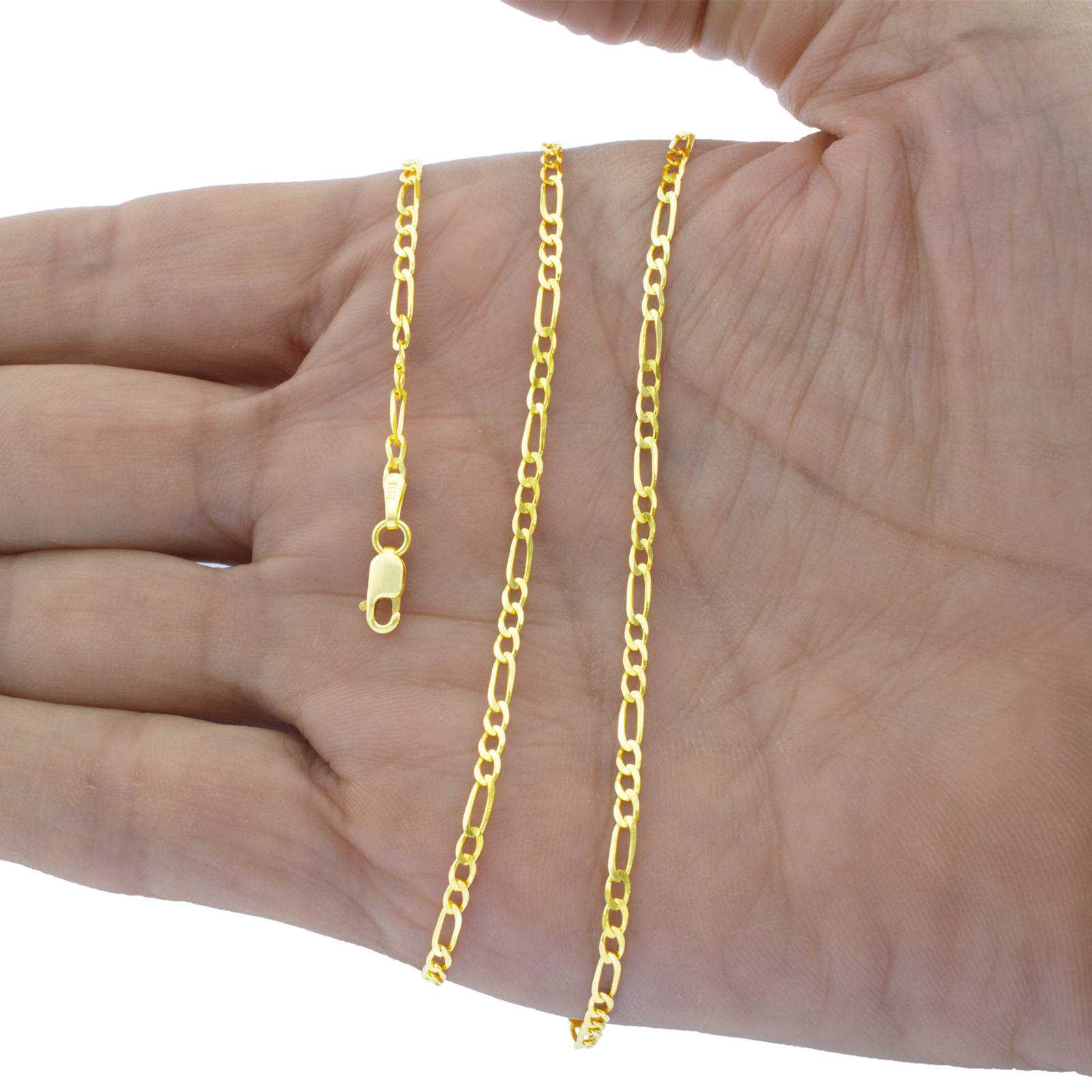 18K Yellow Gold Filled Tarnish-Resist 16~32″ Italian Figaro Chain Necklace B139G