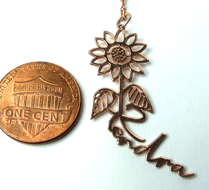 WOMENS SUNFLOWER KENDRA STERLING SILVER NECKLACE 18″ LONG