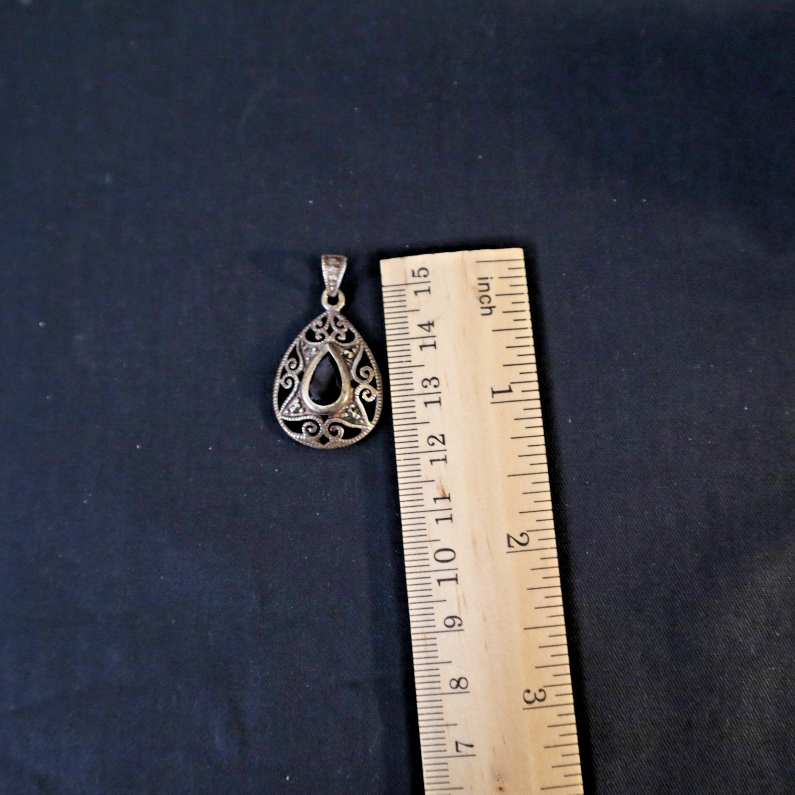 925 Sterling Silver Garnet Pendant as shown – just lovely