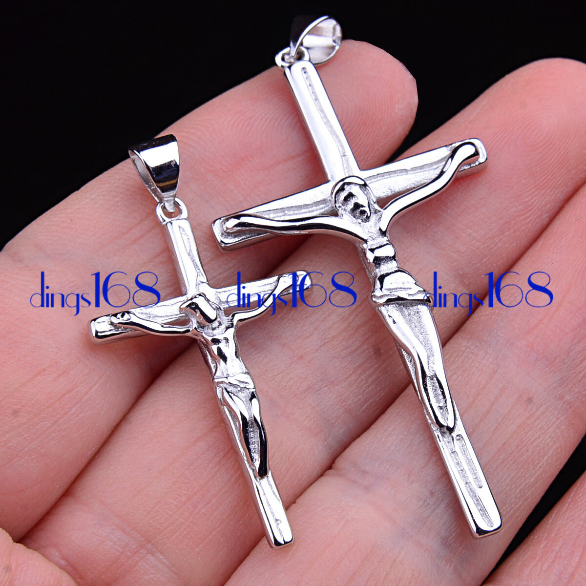 Designer Inspired 925 Sterling Silver Holy Cross Pendant + Necklace Chain H4K