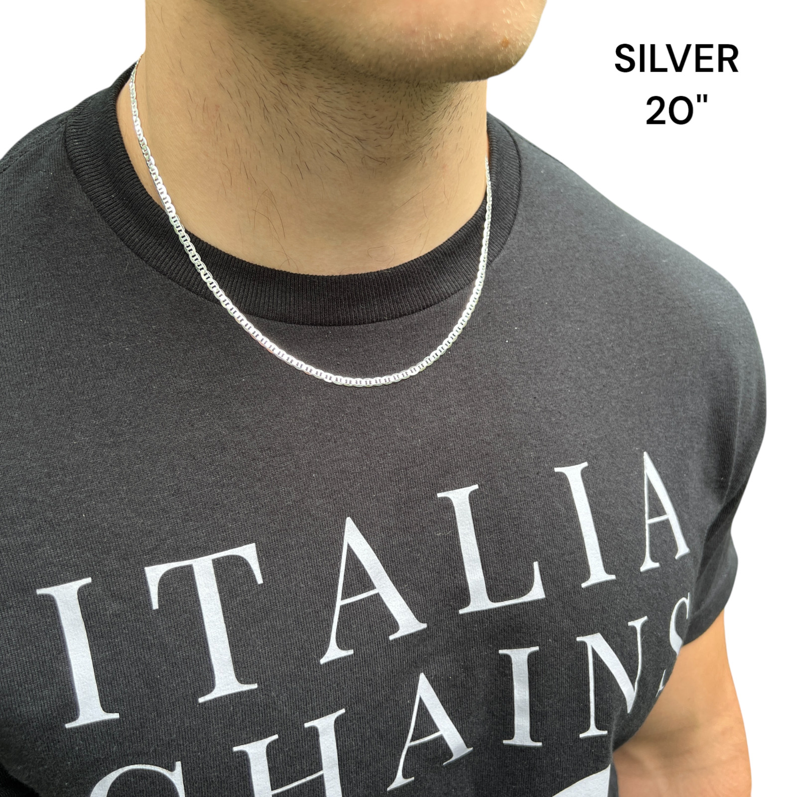 3mm Mariner Chain Necklace – Real Solid 925 Sterling Silver Or 14k Gold Vermeil