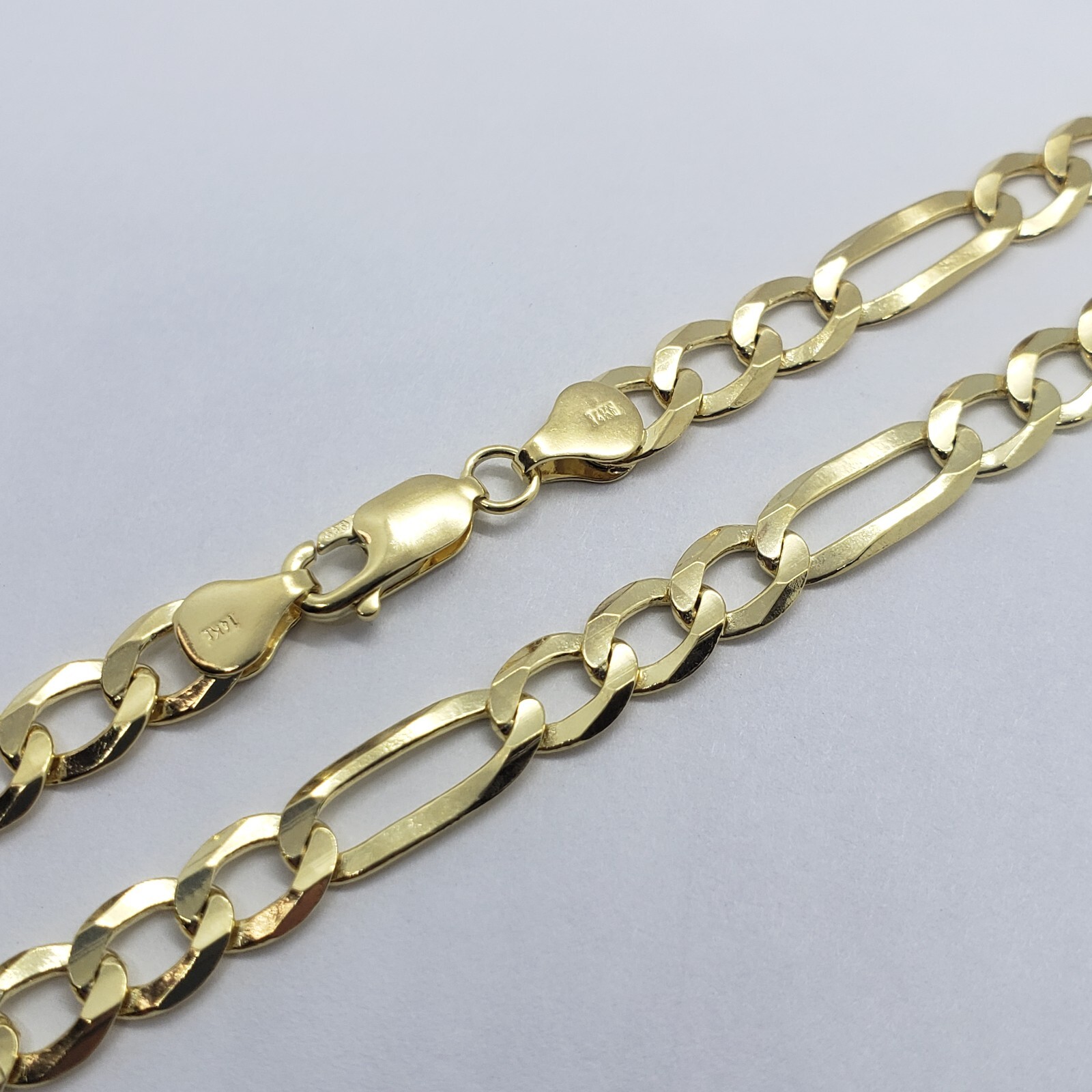 Authentic 14K Solid Gold Figaro Link Chain Men Women 6.5mm~7mm Necklace 7″~30″
