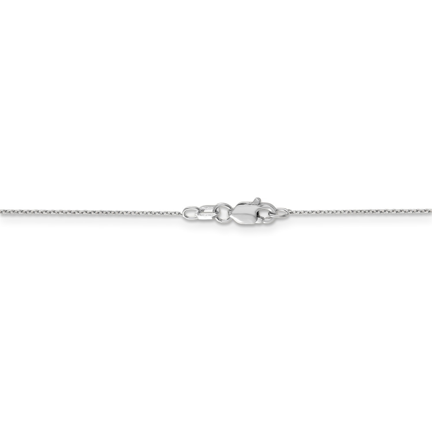 14k White Gold 0.65mm Solid Diamond Cut Cable Chain w/ Lobster Clasp 16″ – 24″