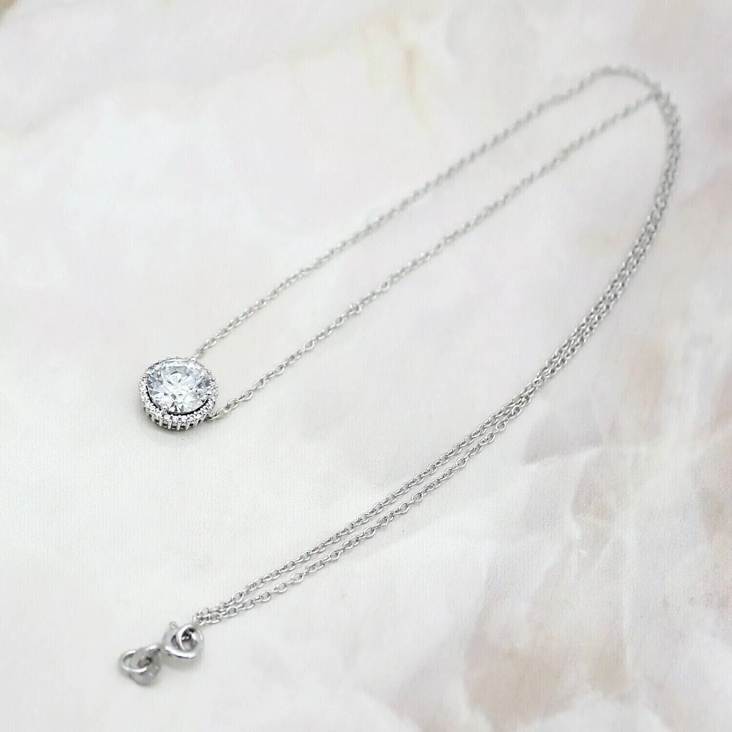 10 Ct White Treated Diamond Pendant Great Luster F Certified ! Christmas Gift