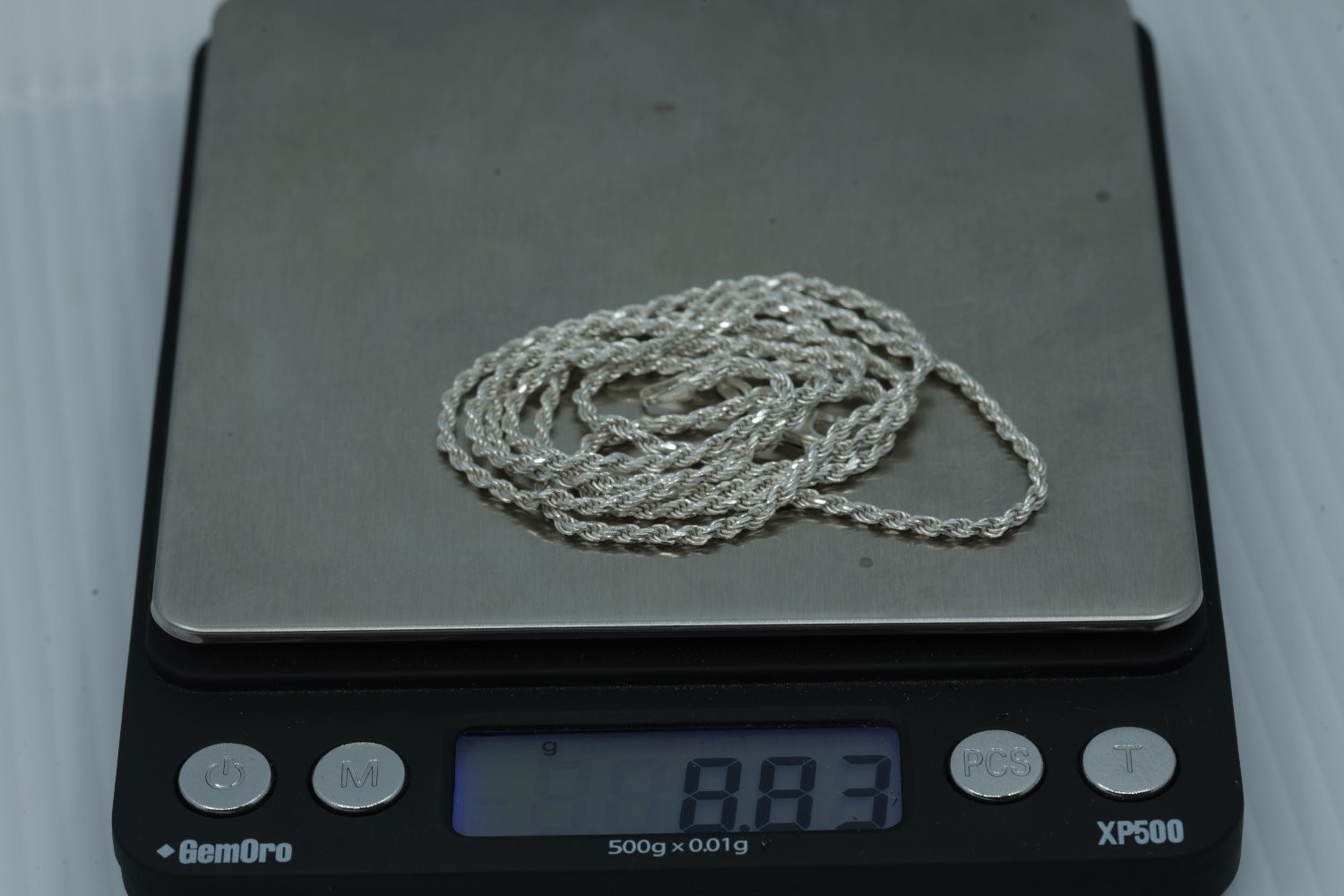 Vintage Sterling Silver Rope Chain Necklace 925 Italy 30 Inch 8.83g Diamond Cut