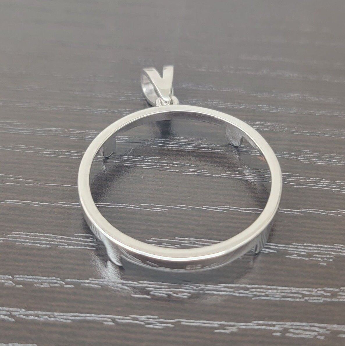 Sterling Silver Bezel 24 mm Quater Dollar Coin Prong Back Round Edge 25 Cent