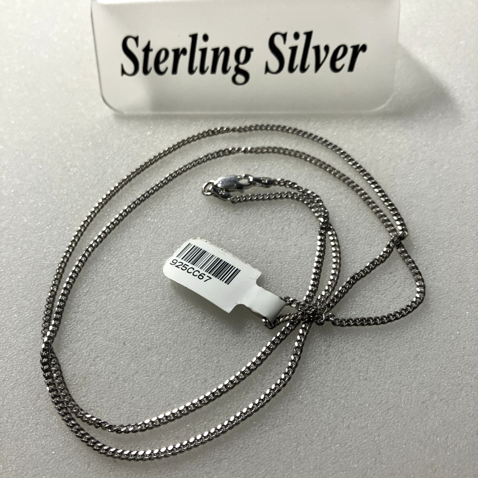 925 Italy Sterling Silver Solid Cuban Link Chain 6.7grams 2mm 24” Necklace