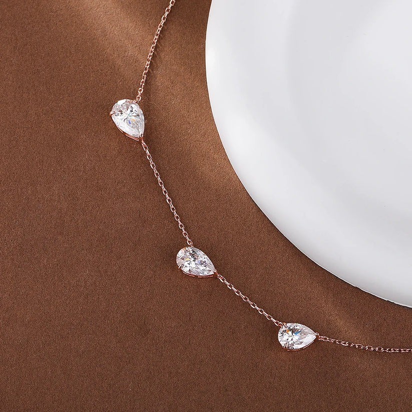 4.50 Ct Certified Treated White Diamond Chain Necklace,925 Silver-Great lustre