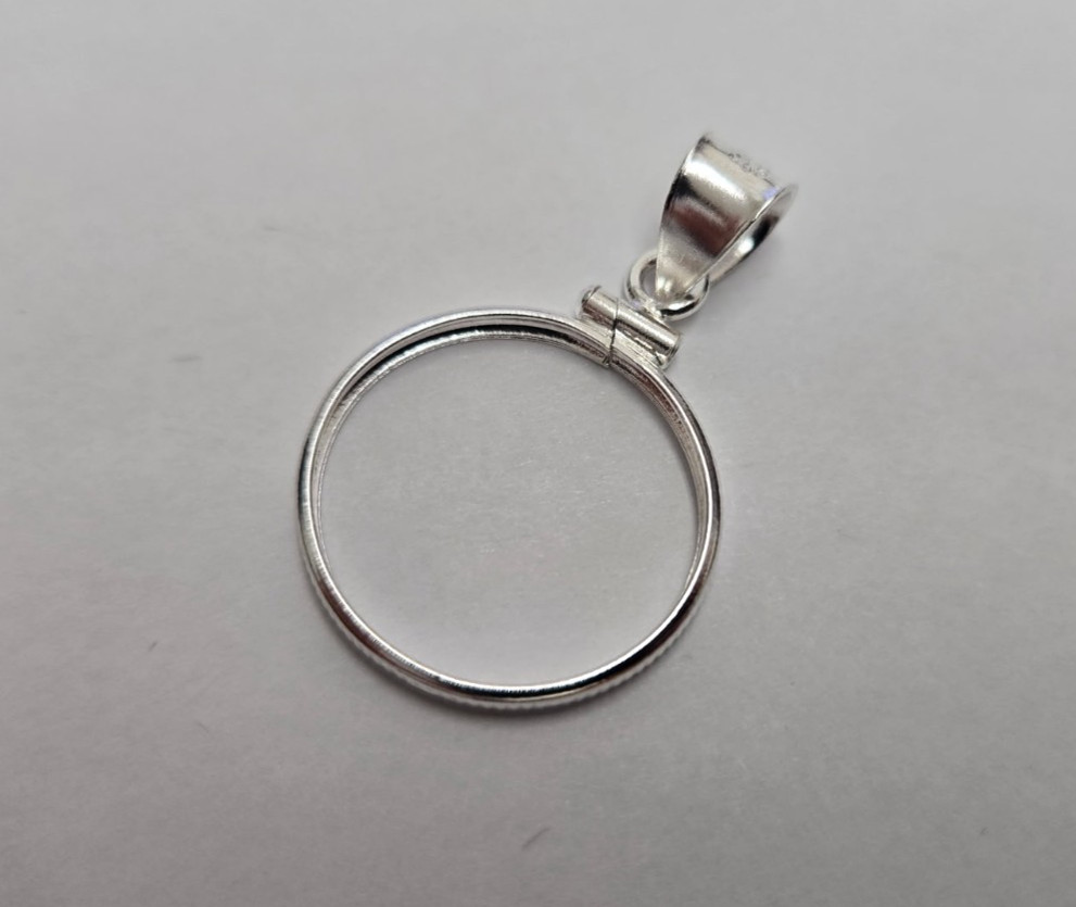925 Sterling Silver 1 Cent Penny Coin Bezel Frame 19mm Screw Top Coin Edge