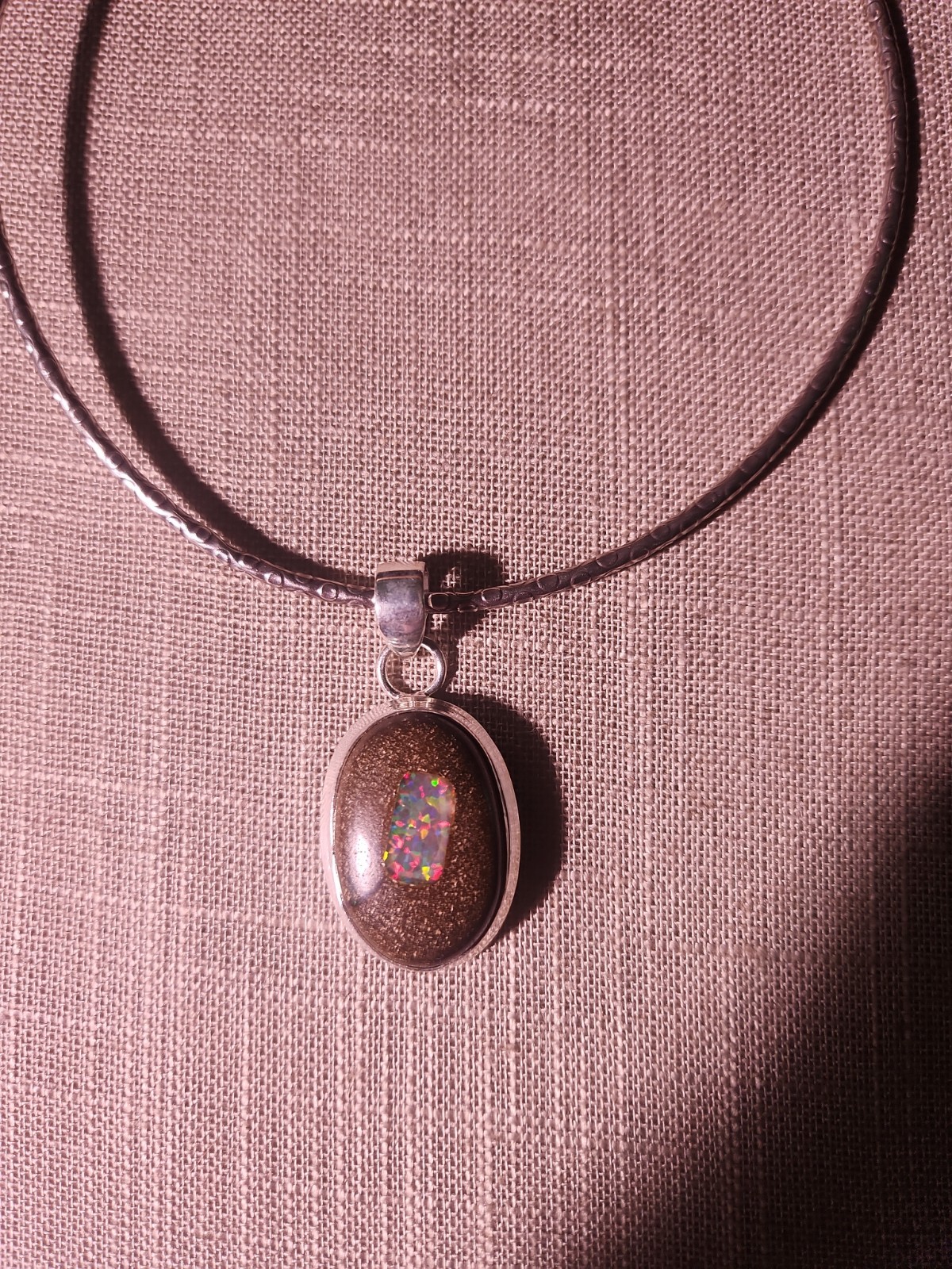 Australian Opal-like Sterling Silver Pendant