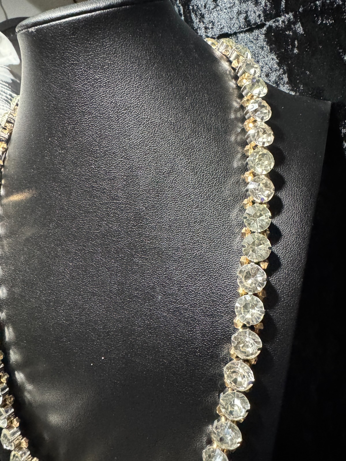 10 MM Round White colorless Faux Diamond Necklace 24 Inch 2.5 inch adjuster