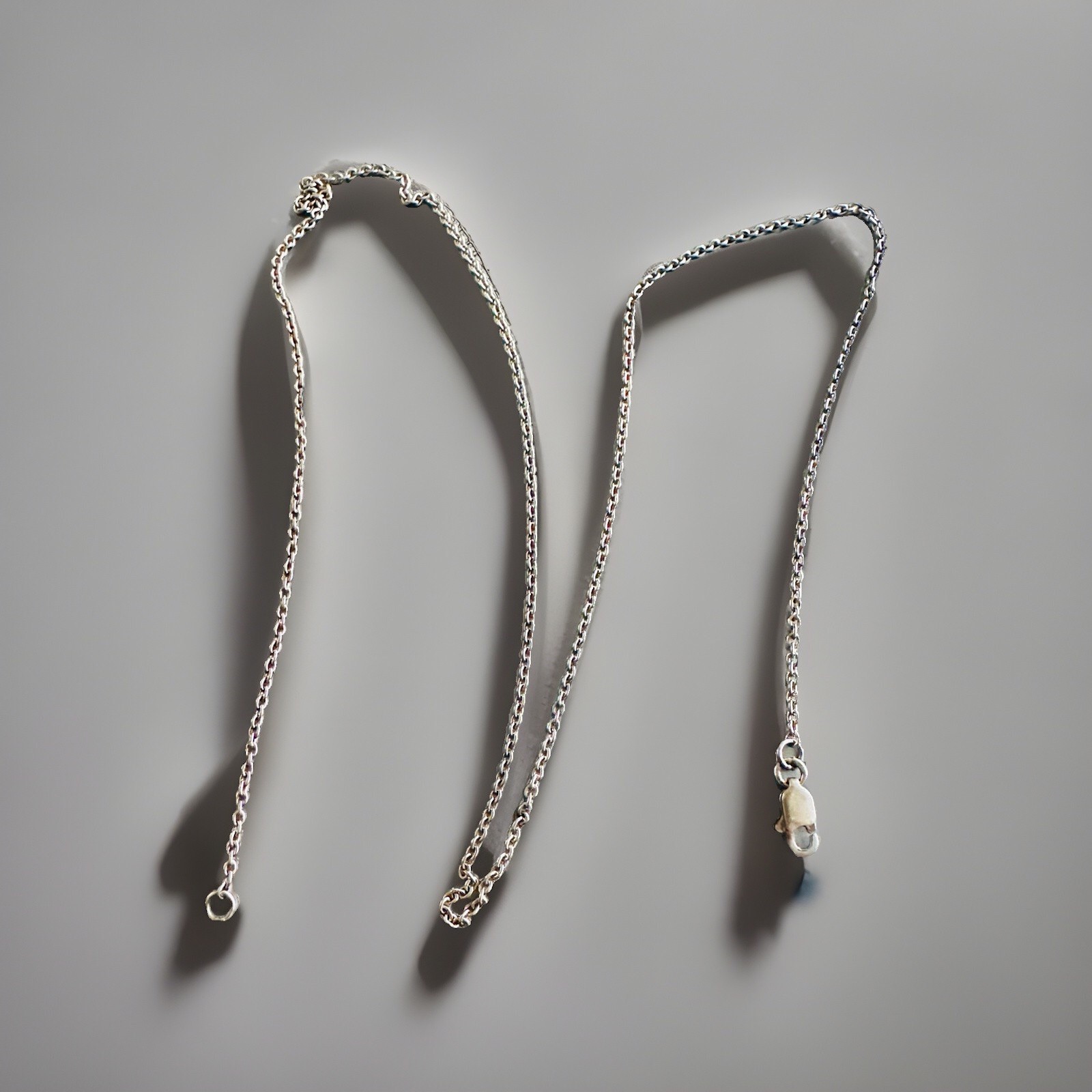 Vintage Unbranded 925 Sterling Silver Chain for Necklace 16.50 Inch Long ‘Slim’