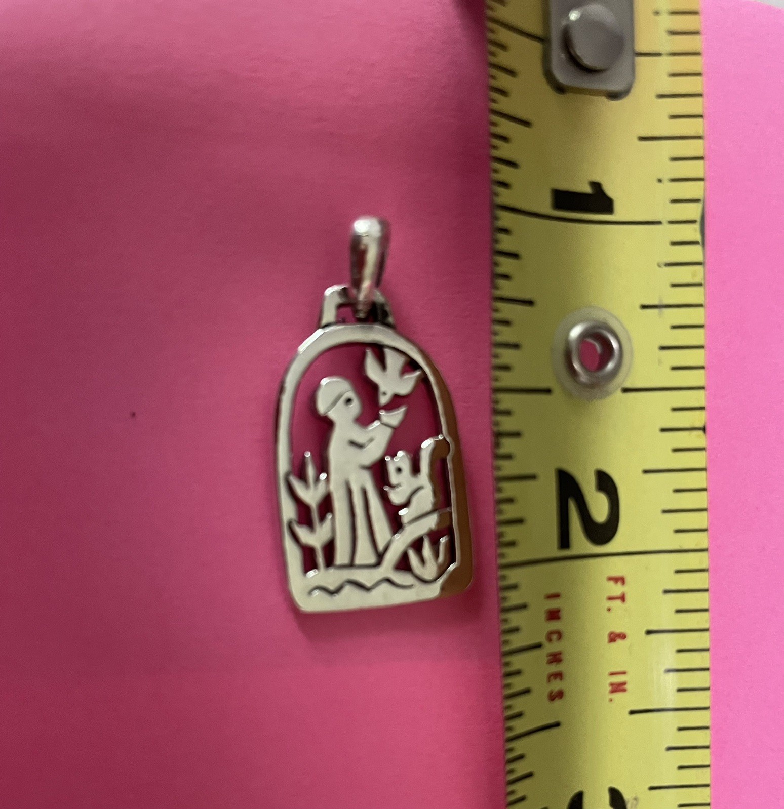 Retired James Avery St. Francis Loves The Animals Squirrel Dove Pendant/Charm