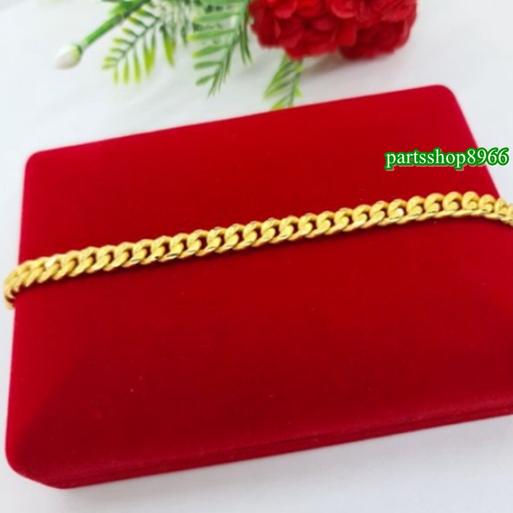 Thai Gold plated 24k Yellow Chain Pendant Bracelet Gem Jewelry 15 – 20 cm
