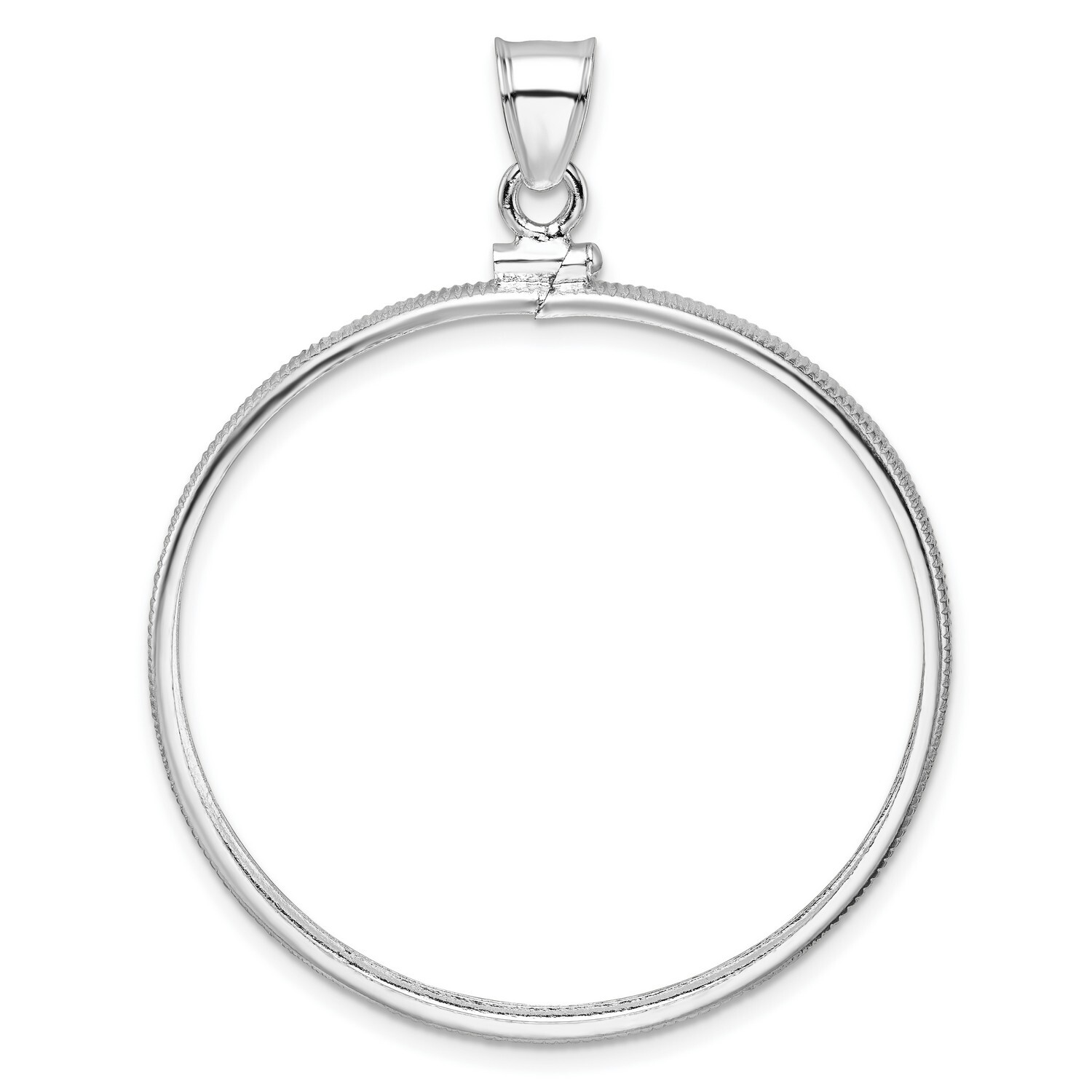Sterling Silver 39 mm Coin Bezel Pendant Fits Walking Liberty and Other Rounds