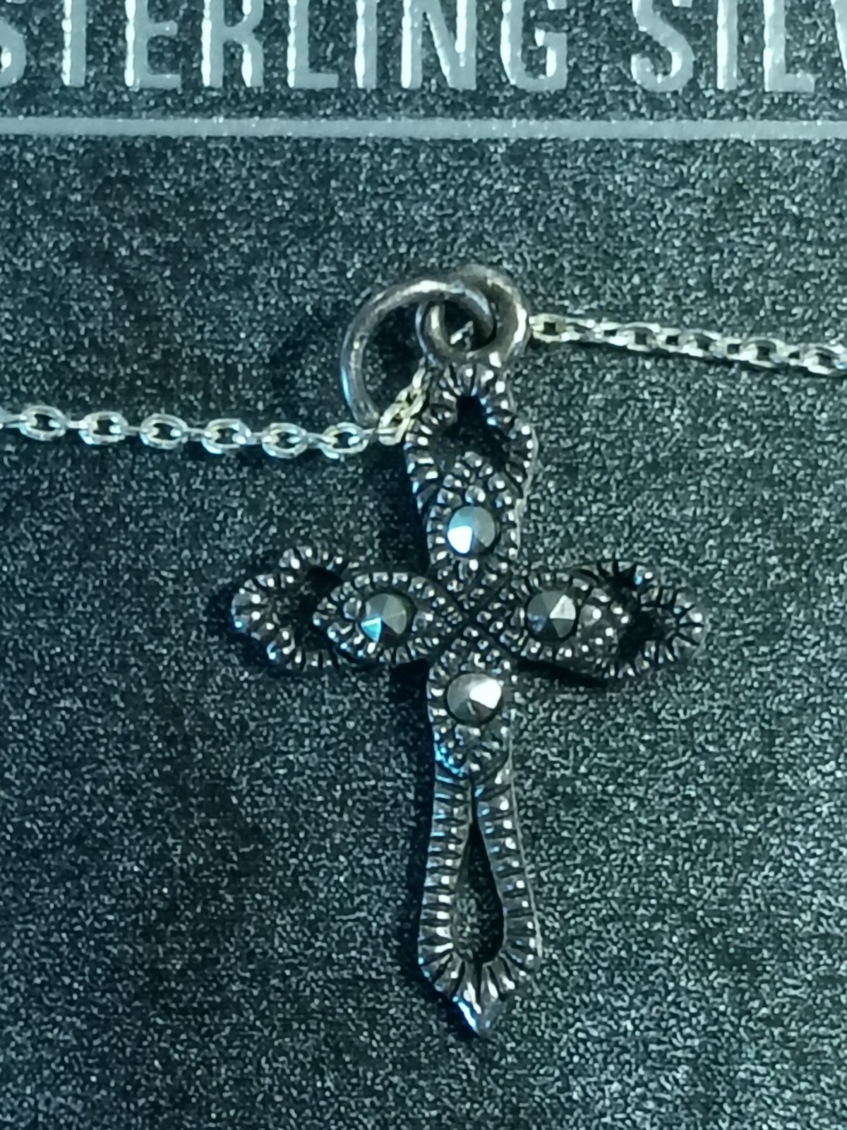 Sterling Silver Marcasite 18 Inch Chain With Original Packaging