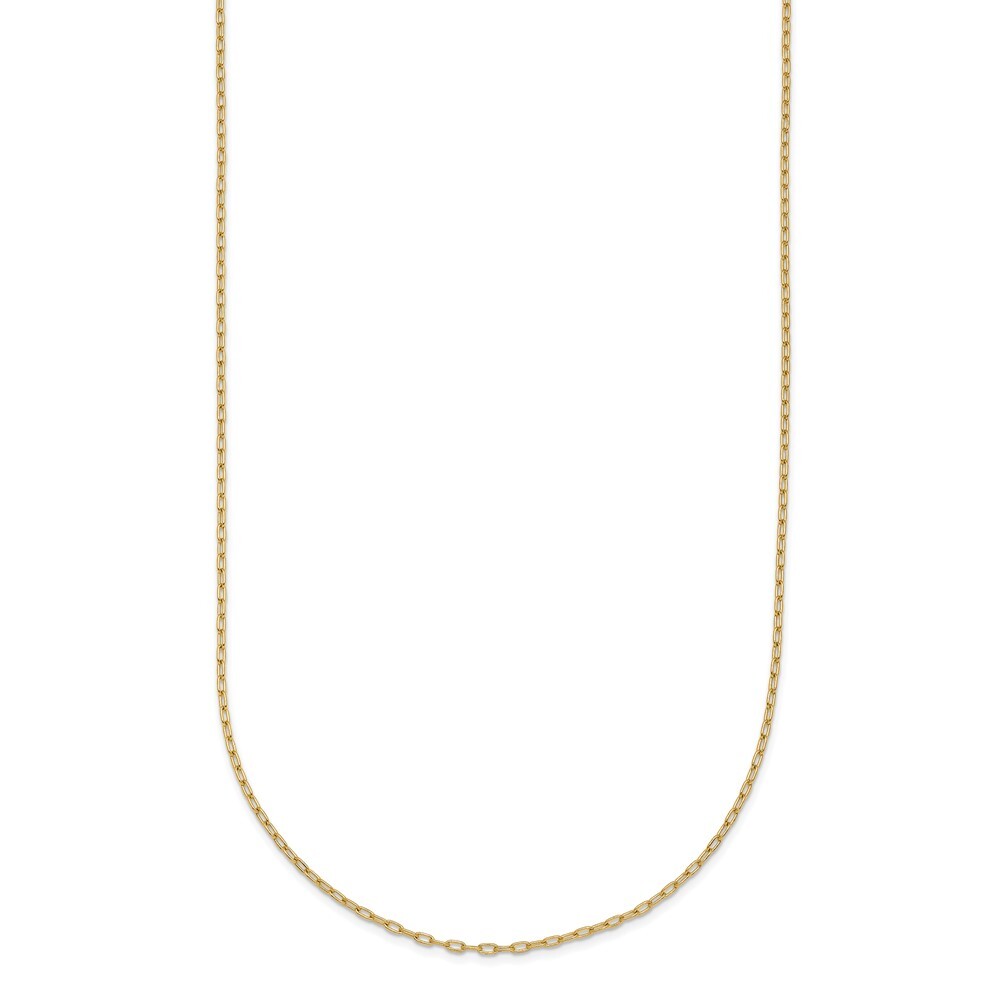 14k Yellow Gold Polished 1.0mm Solid Oval Link Cable Chain Necklace 16″