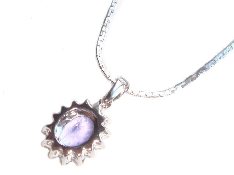 1.14ct Tanzanite & Diamond Necklace in White Gold