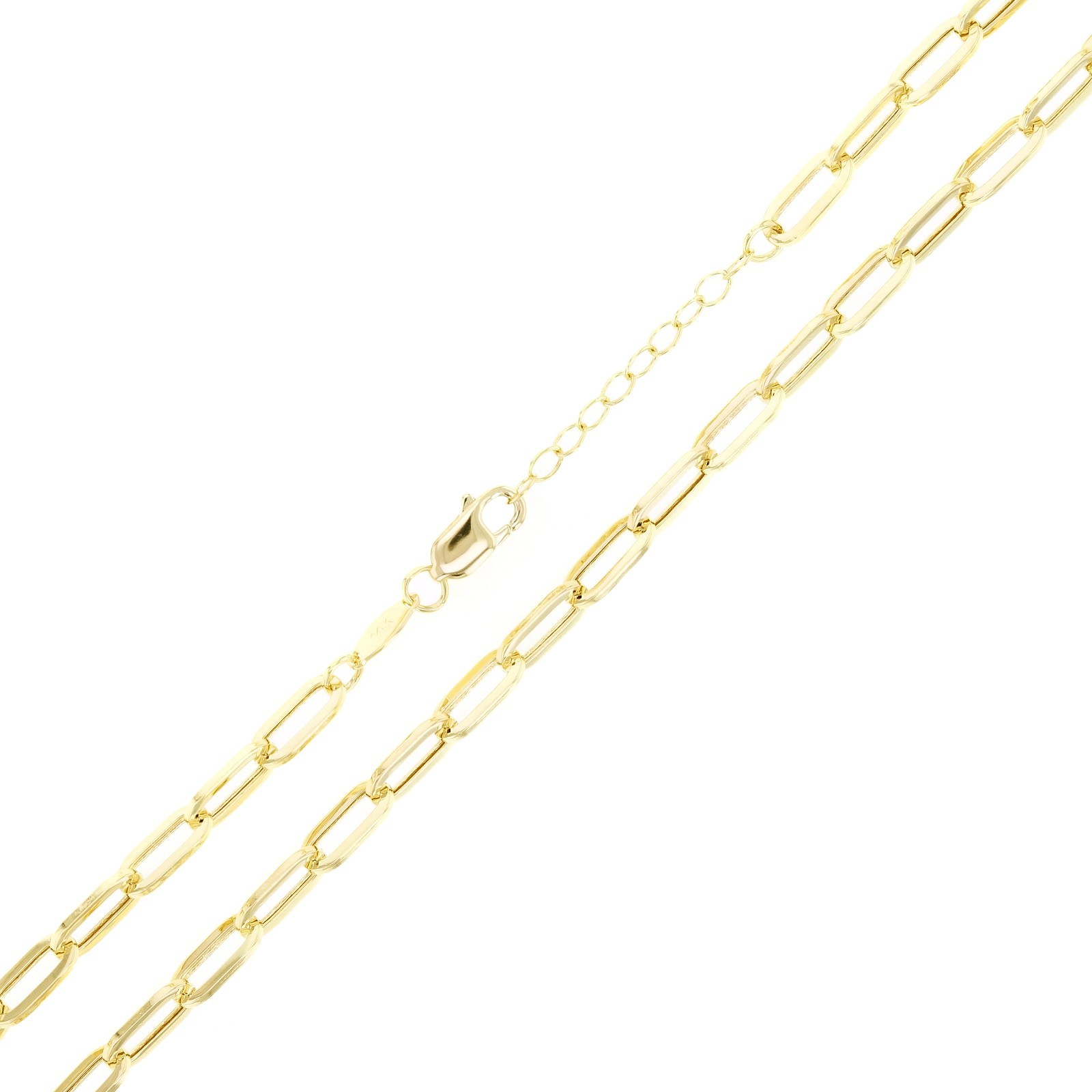 Italian 14k Yellow Gold Paper Clip Link Chain Necklace 18″ 4mm 5.4 grams