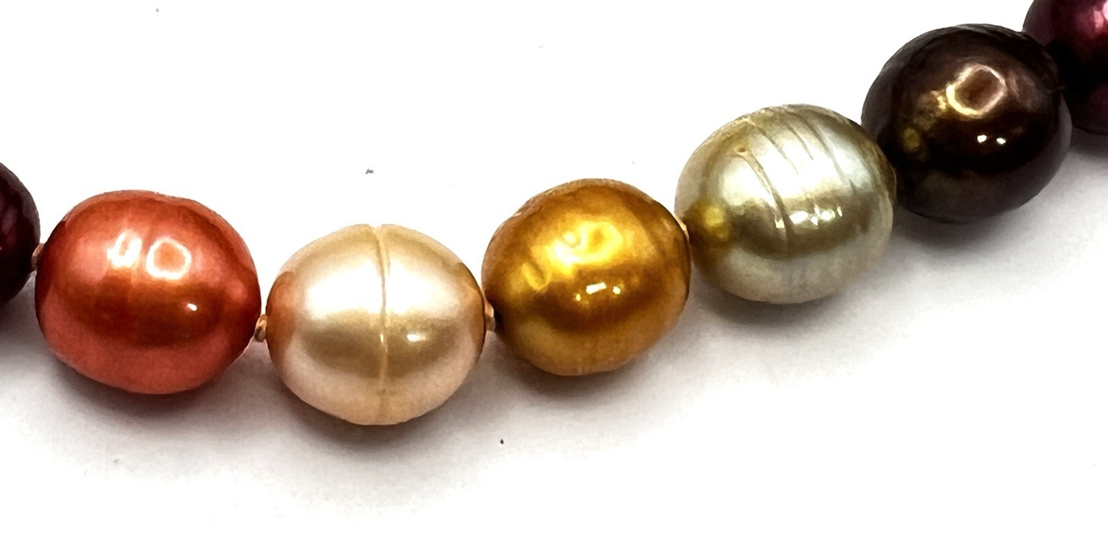HONORA Cultured Pearl Necklace Multi Color Strand Earthtones NEW