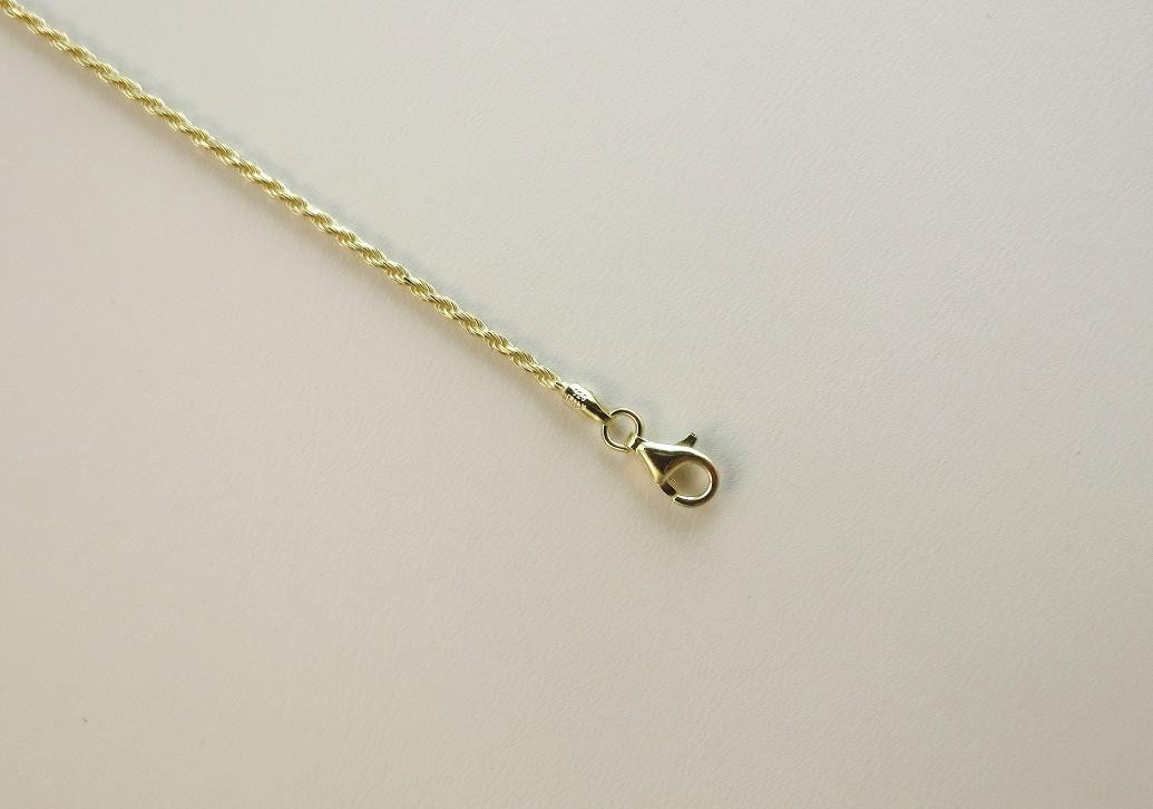 Vermeil 1.5mm Diamond Cut Rope Chain. Pure.925 Italian Chain 7,8,9,10,11, 14to30