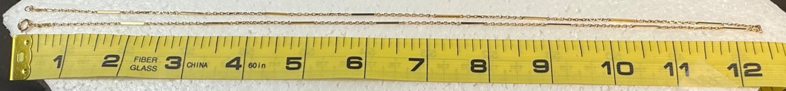 Antique 14k Yellow Gold Bar Link Necklace Chain 25″