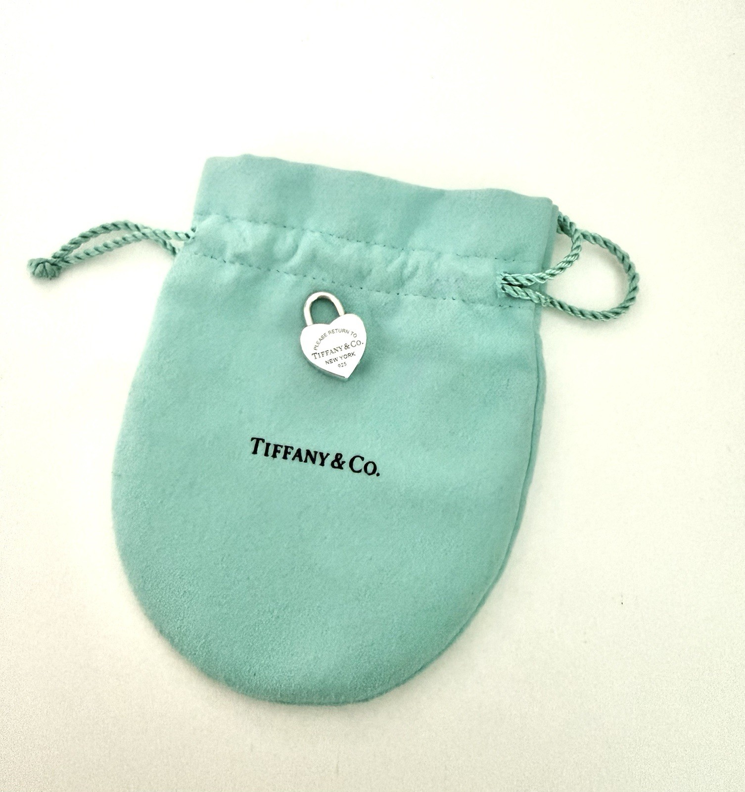 Tiffany & Co Heart Padlock Pendant 925 Sterling Silver