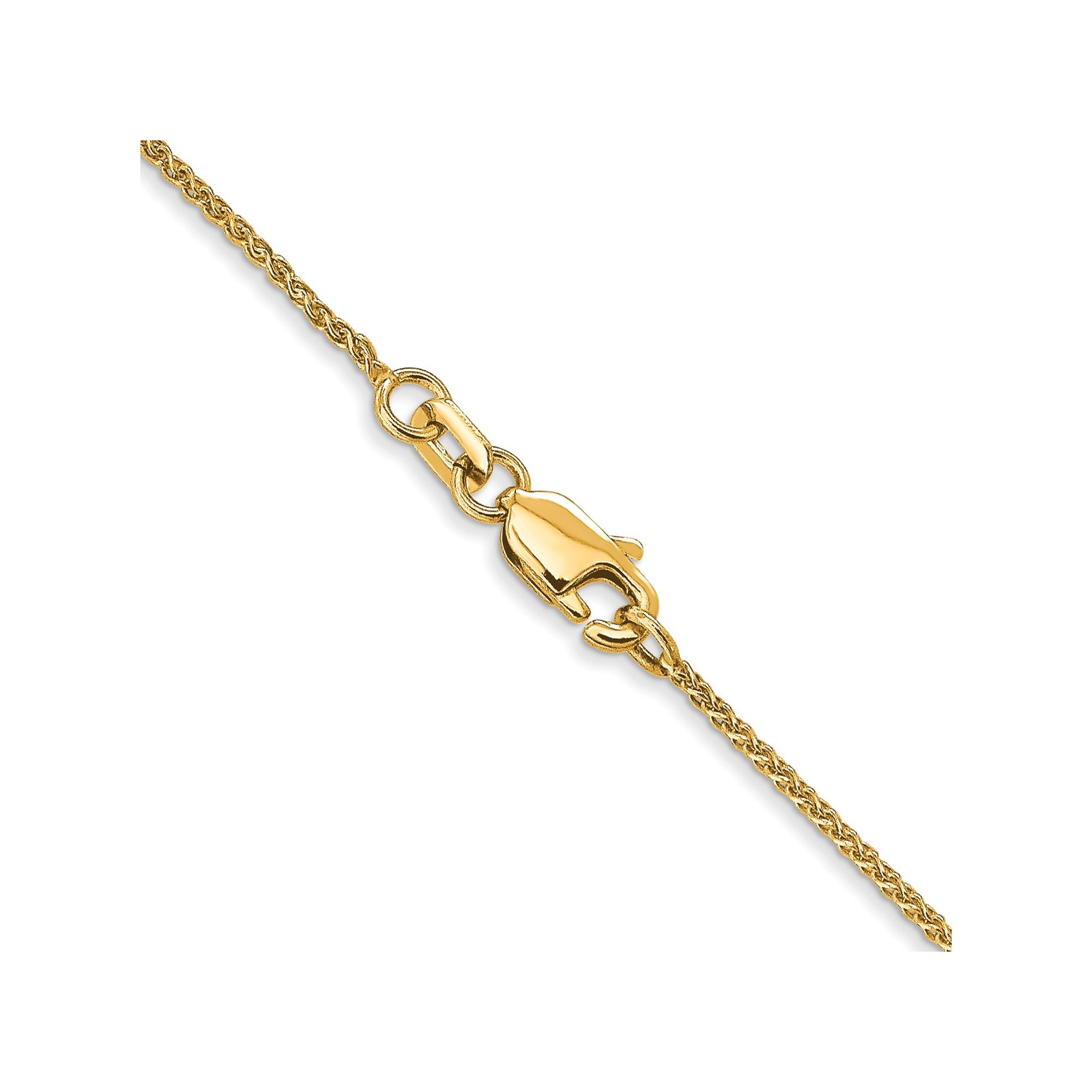 10K Yellow Gold 1-1.5mm Spiga (Wheat) Chain Necklace 16-24 Inch Mens Womens