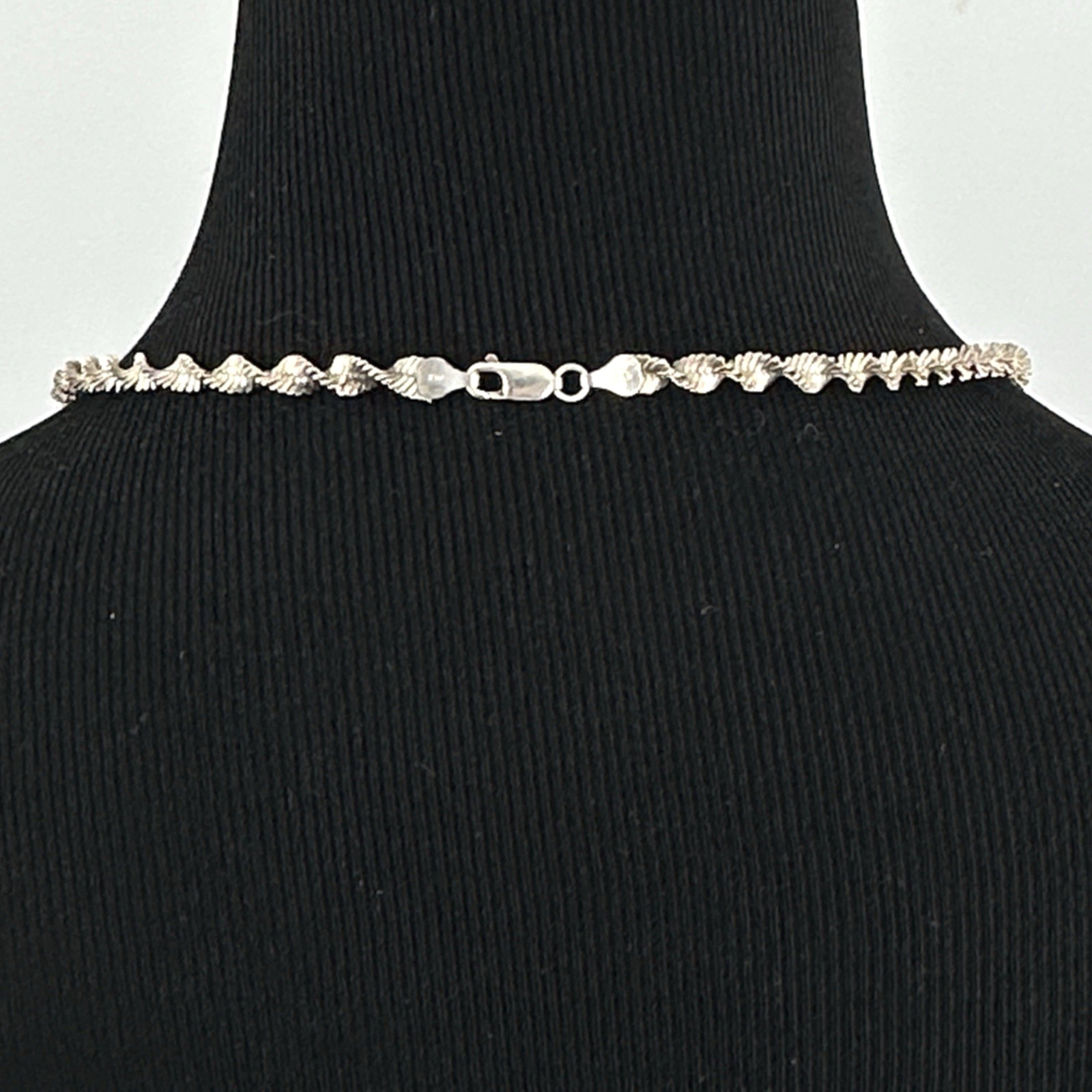 TWISTED HERRINGBONE chain necklace – 26″ sterling silver 6mm diamond-cut 28.8g