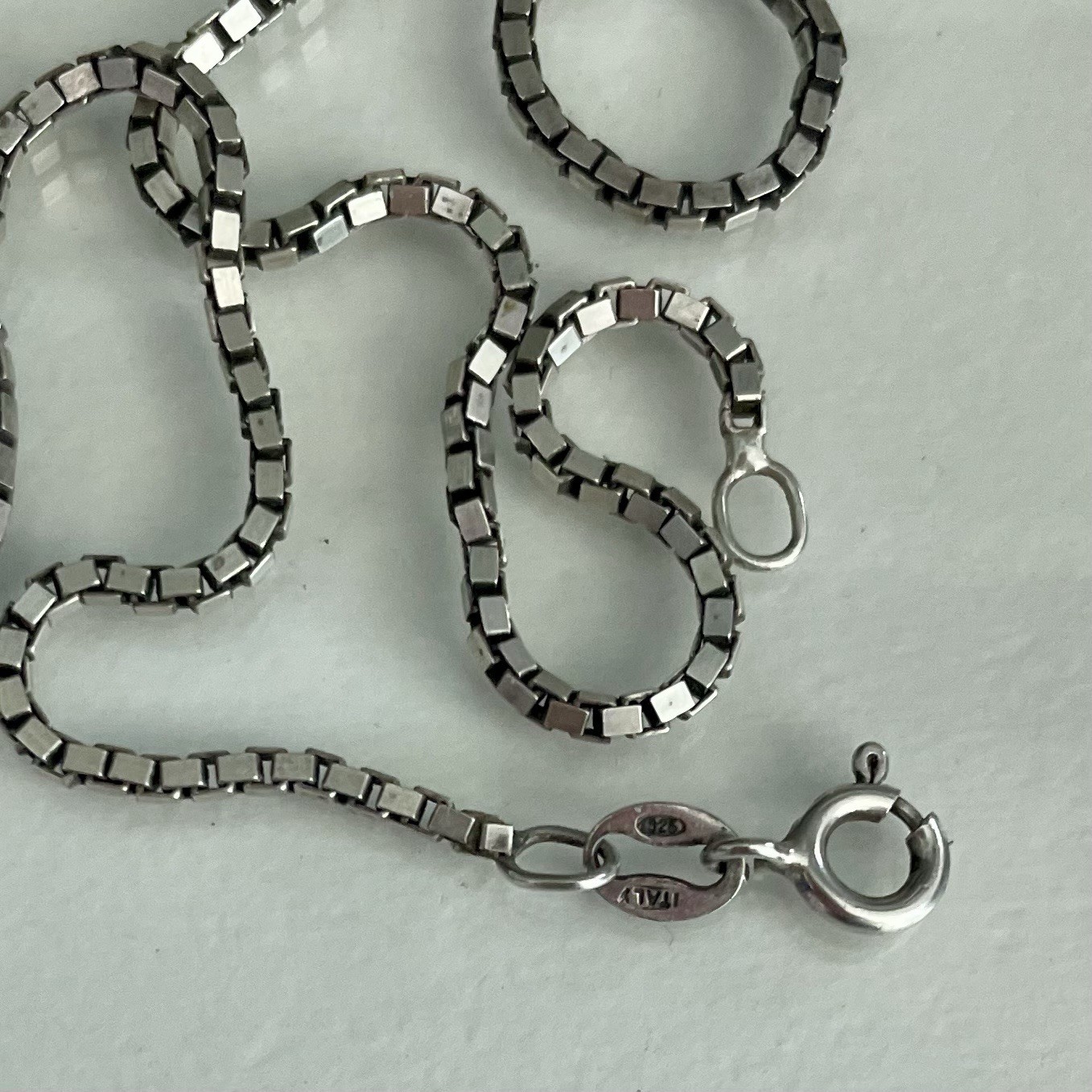 Vintage 925 Sterling Silver Rope Cable Necklace Italy 20 Inch 6.16g