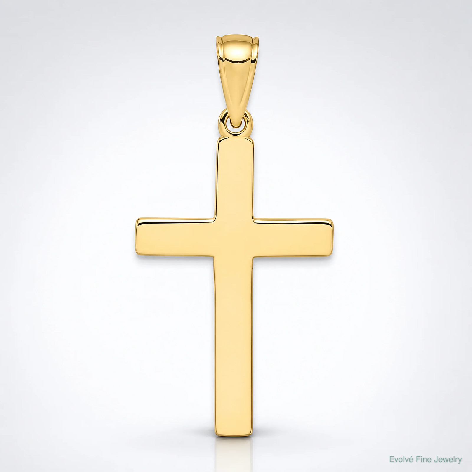 10K / 14K Yellow Gold Polished Cross Pendant