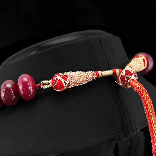 BUYERS MOST DEMANDED 716.00 CTS EARTH MINED RUBY ROUND BEADS NECKLACE STRAND