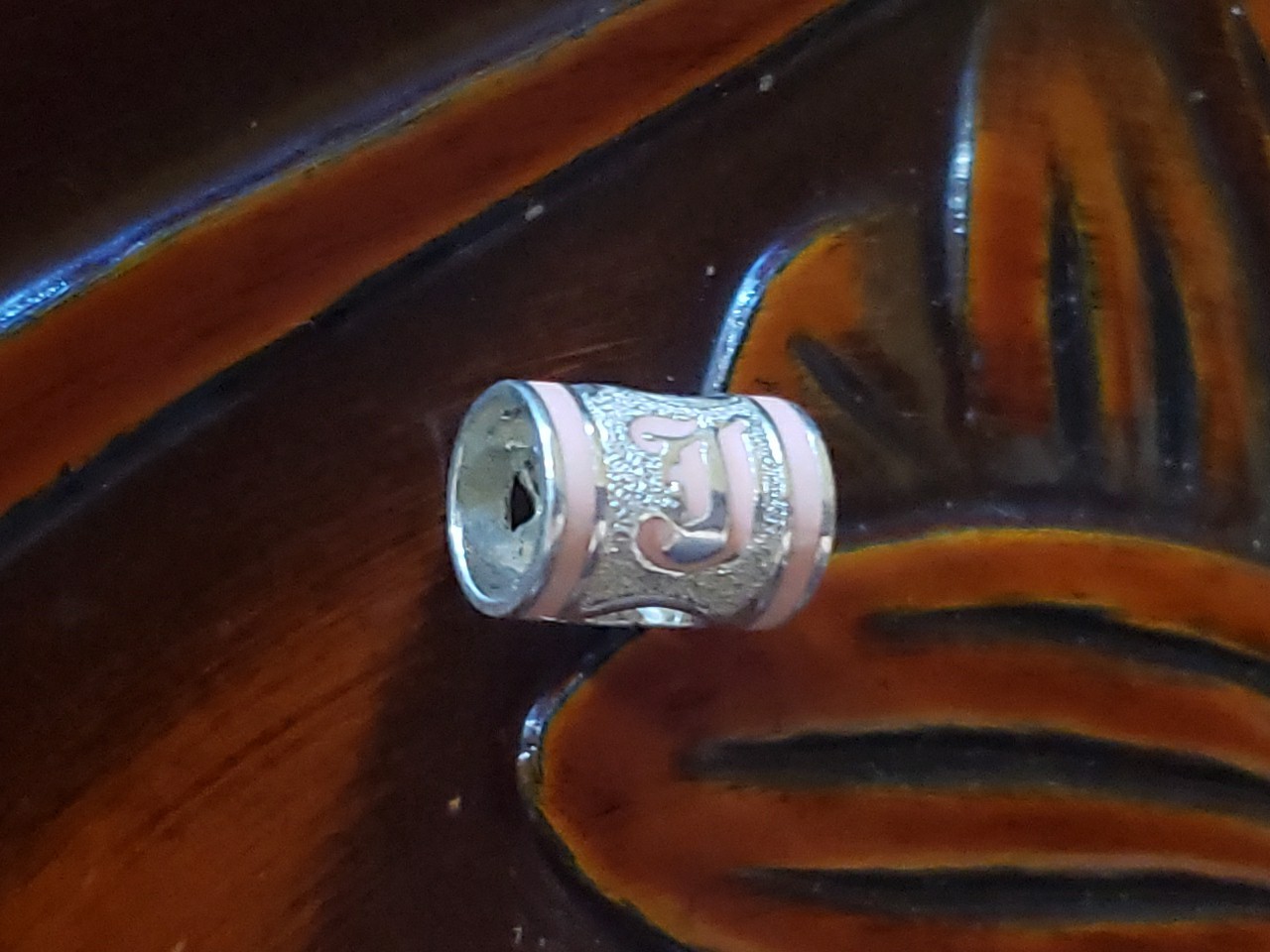 Hawaiian Baby Silver Initial Pendant Enamel 8mm X 6mm Slide Blue Or Pink Letter