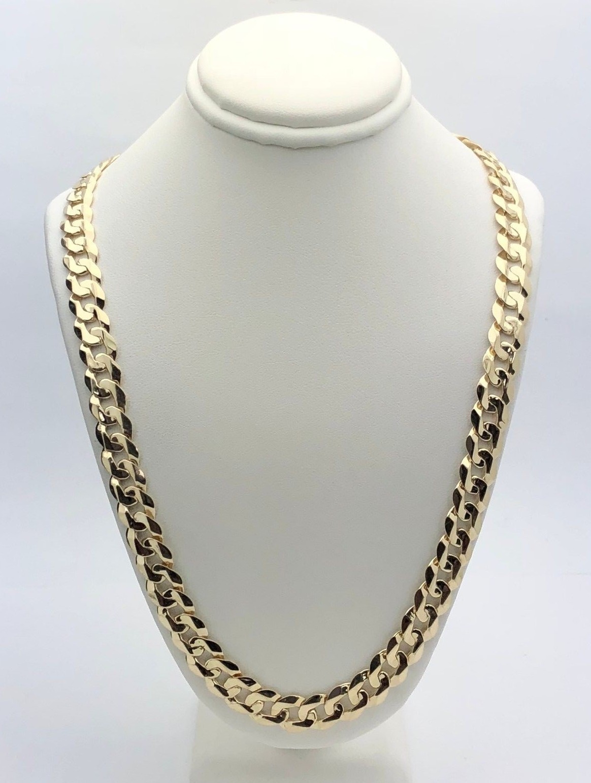 10k Yellow Gold Solid Cuban Curb Link Chain Necklace 30″ 9mm 56.7 grams