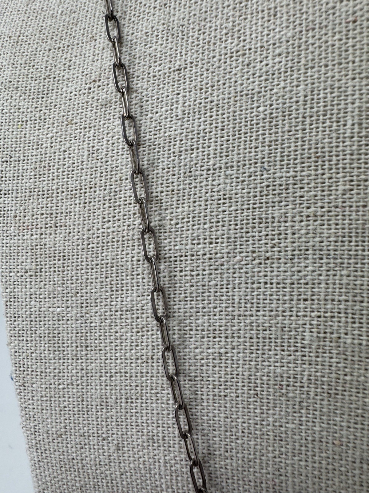Sterling Silver Elongated Paper clip Chain Necklace (J-398)