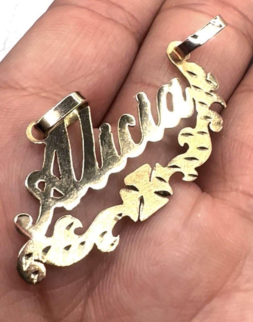 Alicia gold name plate