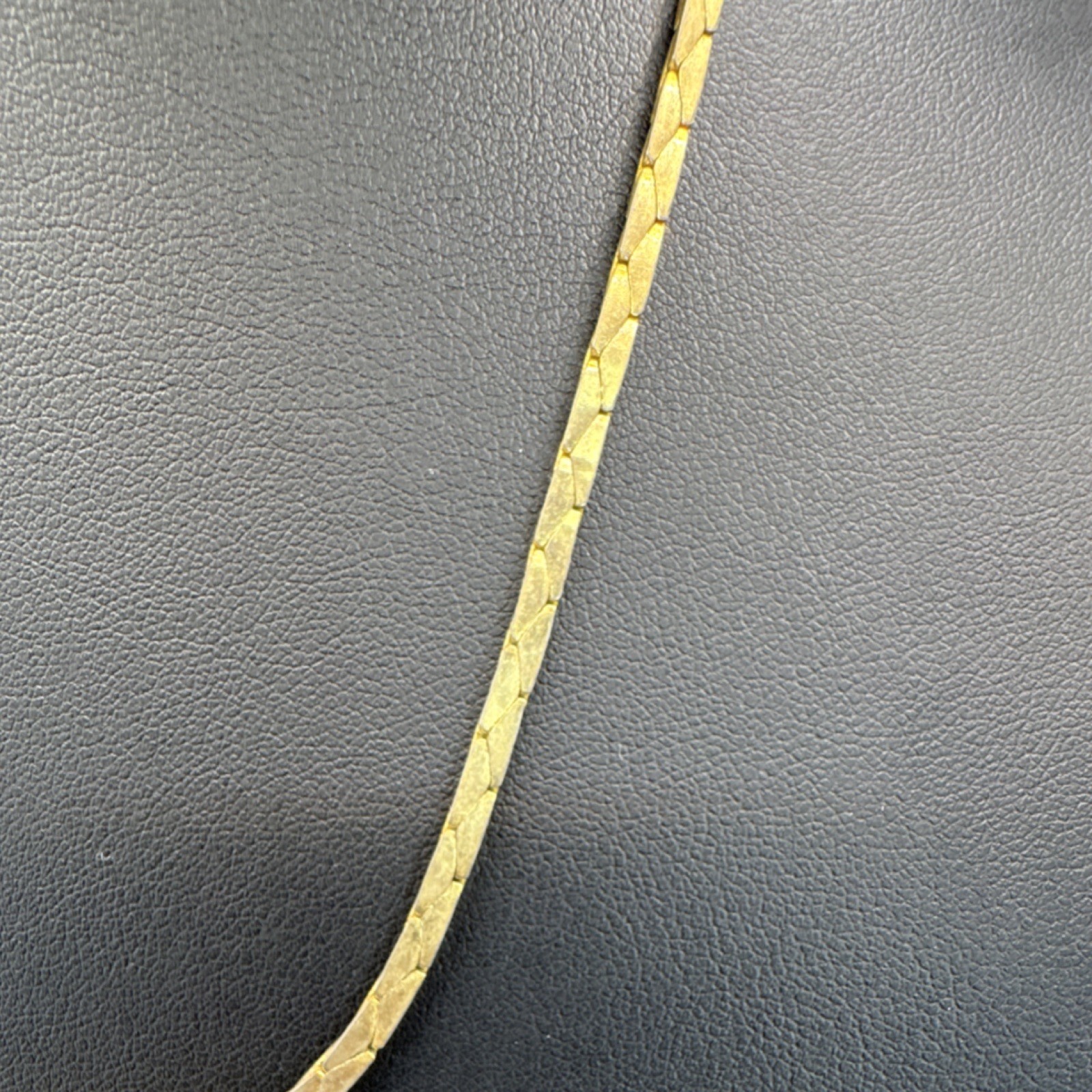 Vintage Korean Gold Plated Yellow Gold Cobra Herringbone Chain