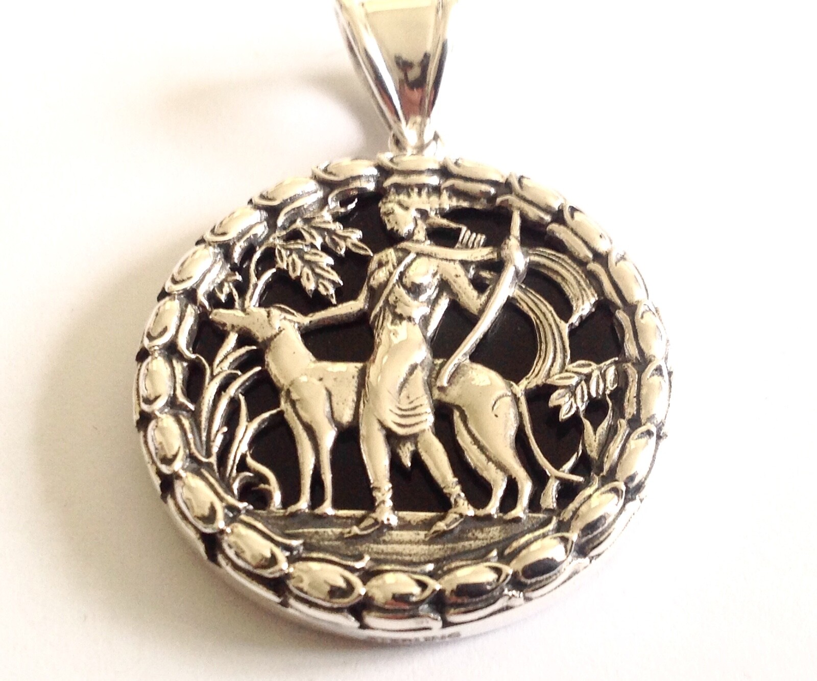 Artemis Greek Goddess of Hunt Forest Animals Moon Birth Sterling Silver Necklace