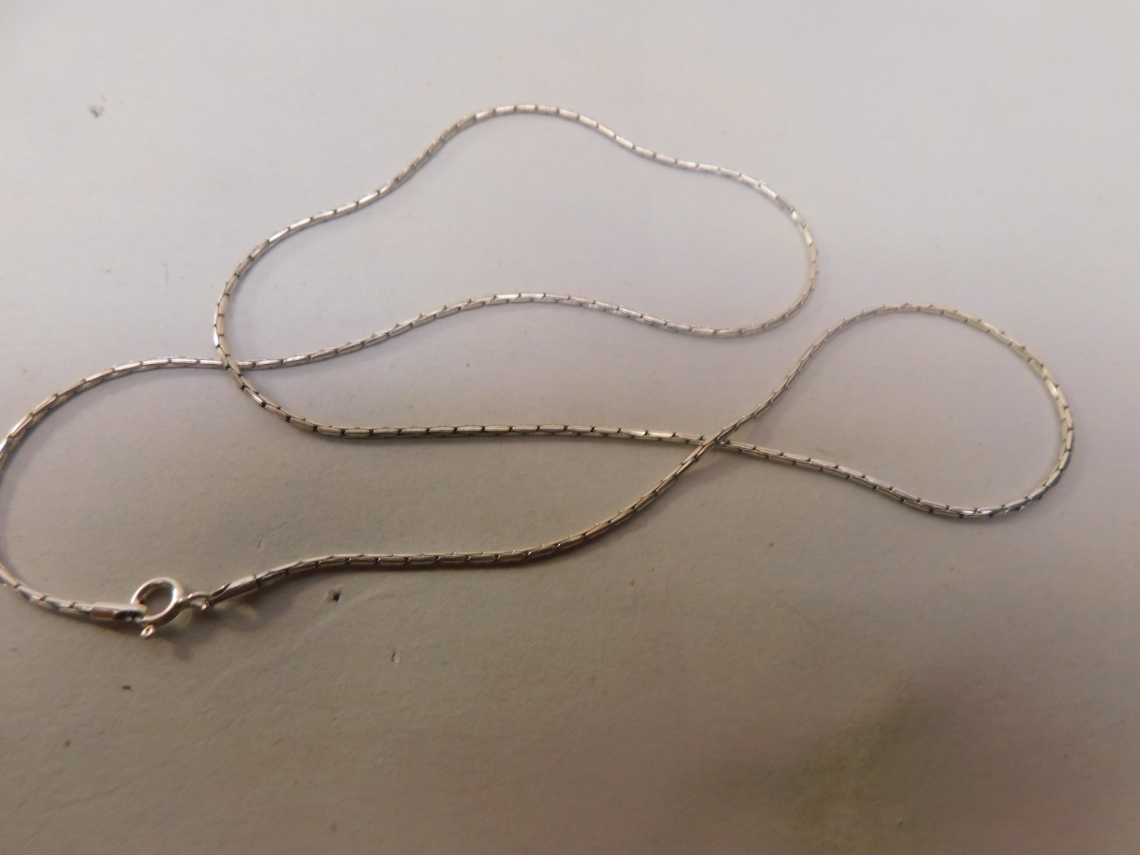 Vintage 925 Solid Sterling Silver Round Interlocking Bar Chain 2.25mm 21″ L